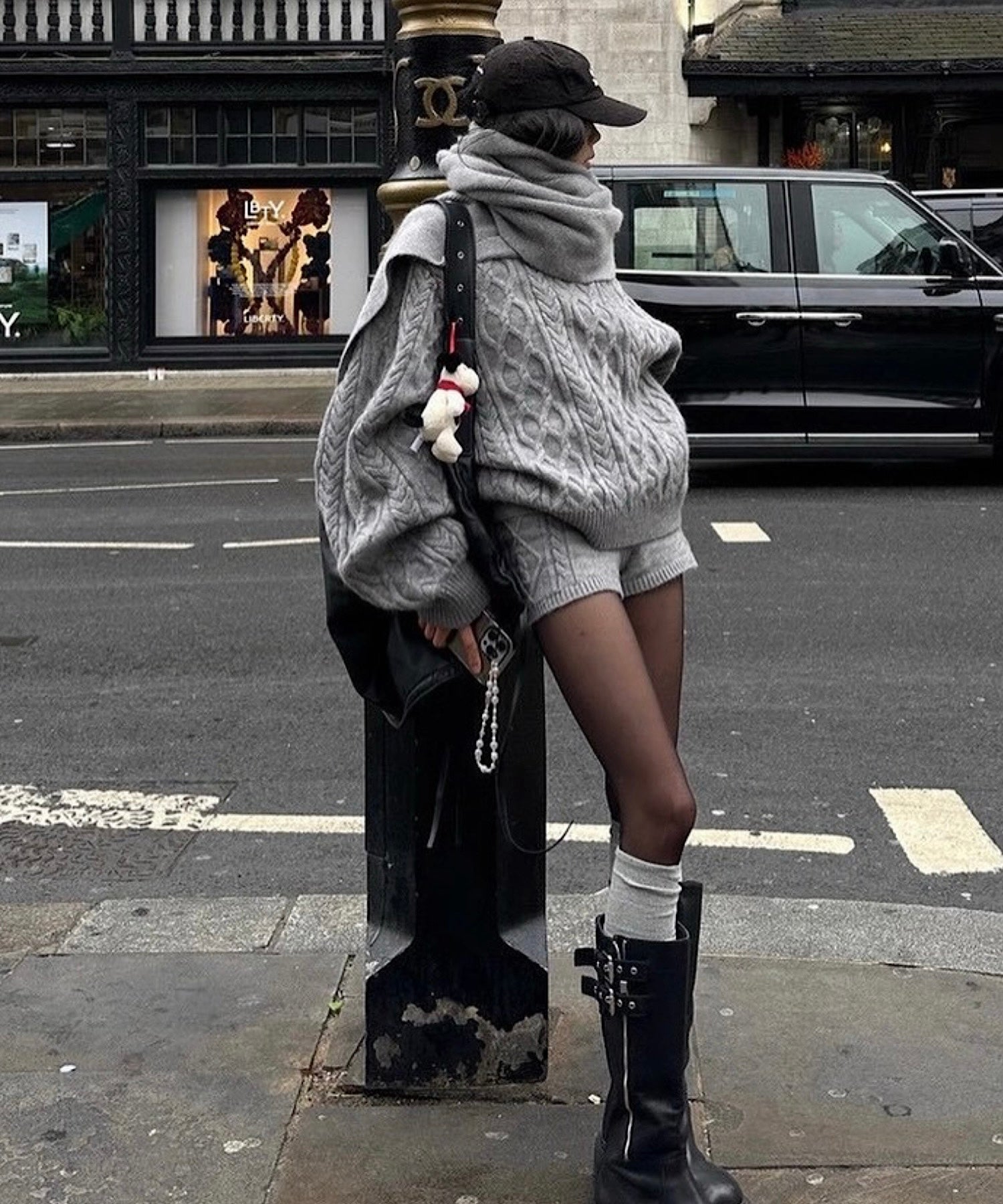 ボリュームケーブル&スヌード ニット3点セット