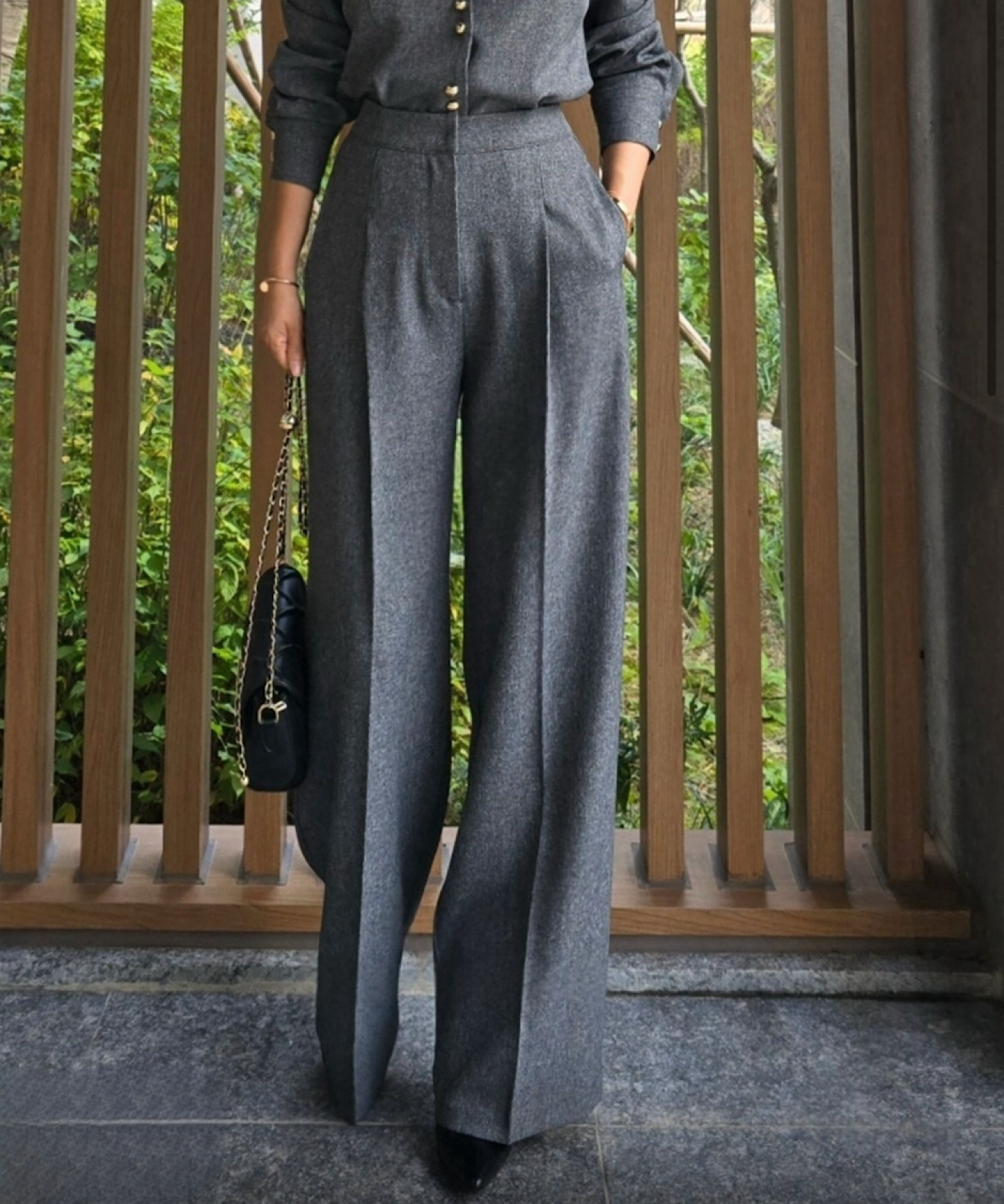 ストレッチ ワイドスラックス【セットアップ商品:15470012】