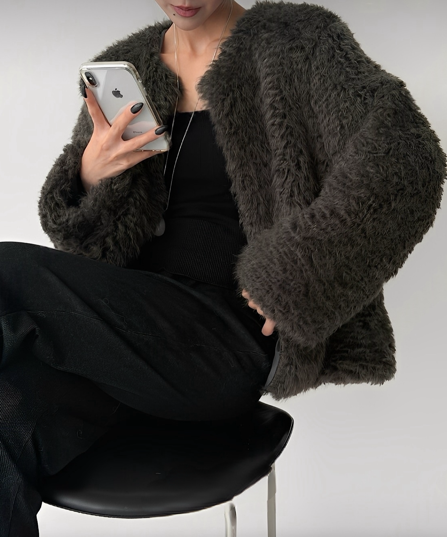 ラムタッチ エコファーショートコート