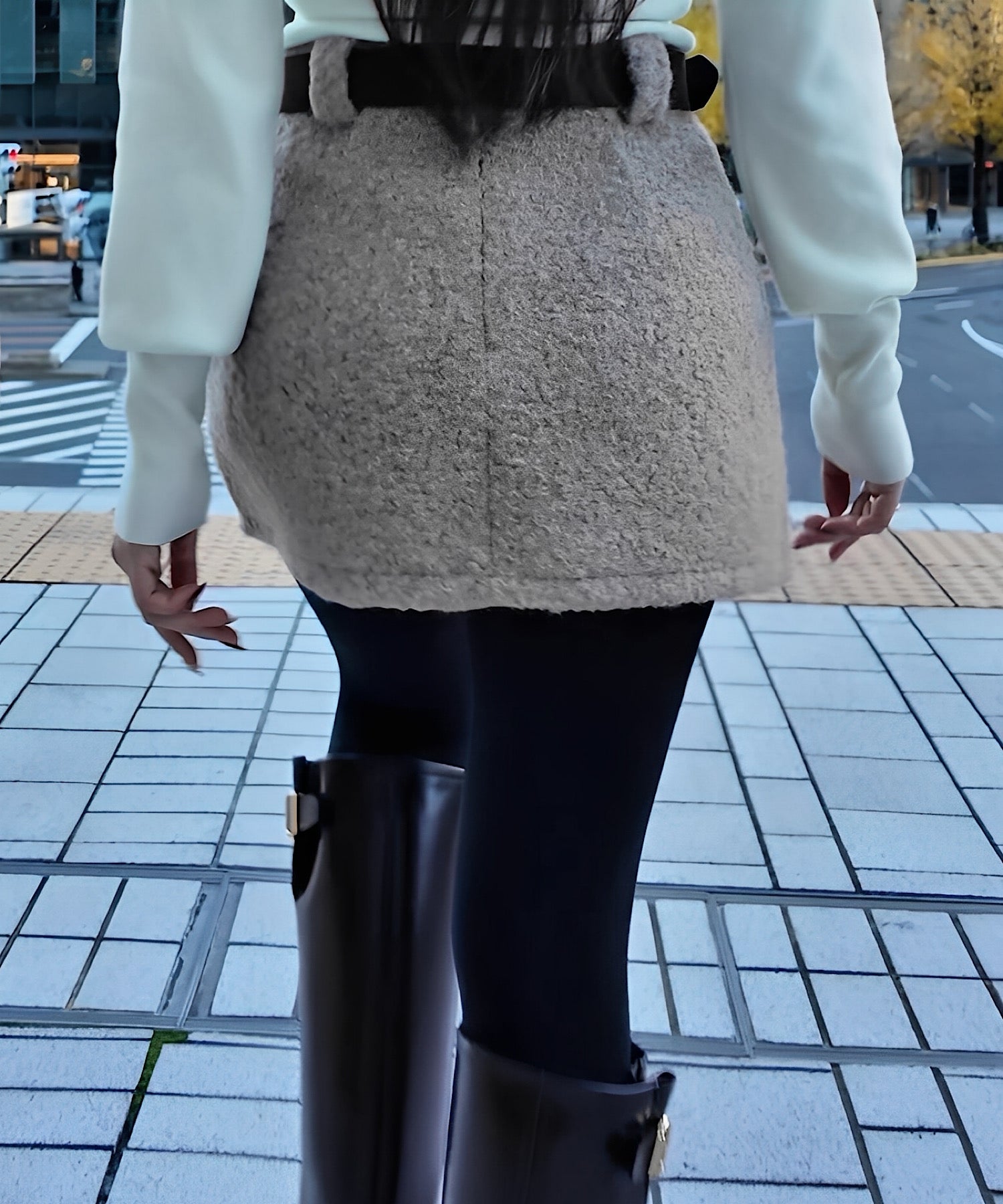 ボアタッチ ベルトフレアスカート