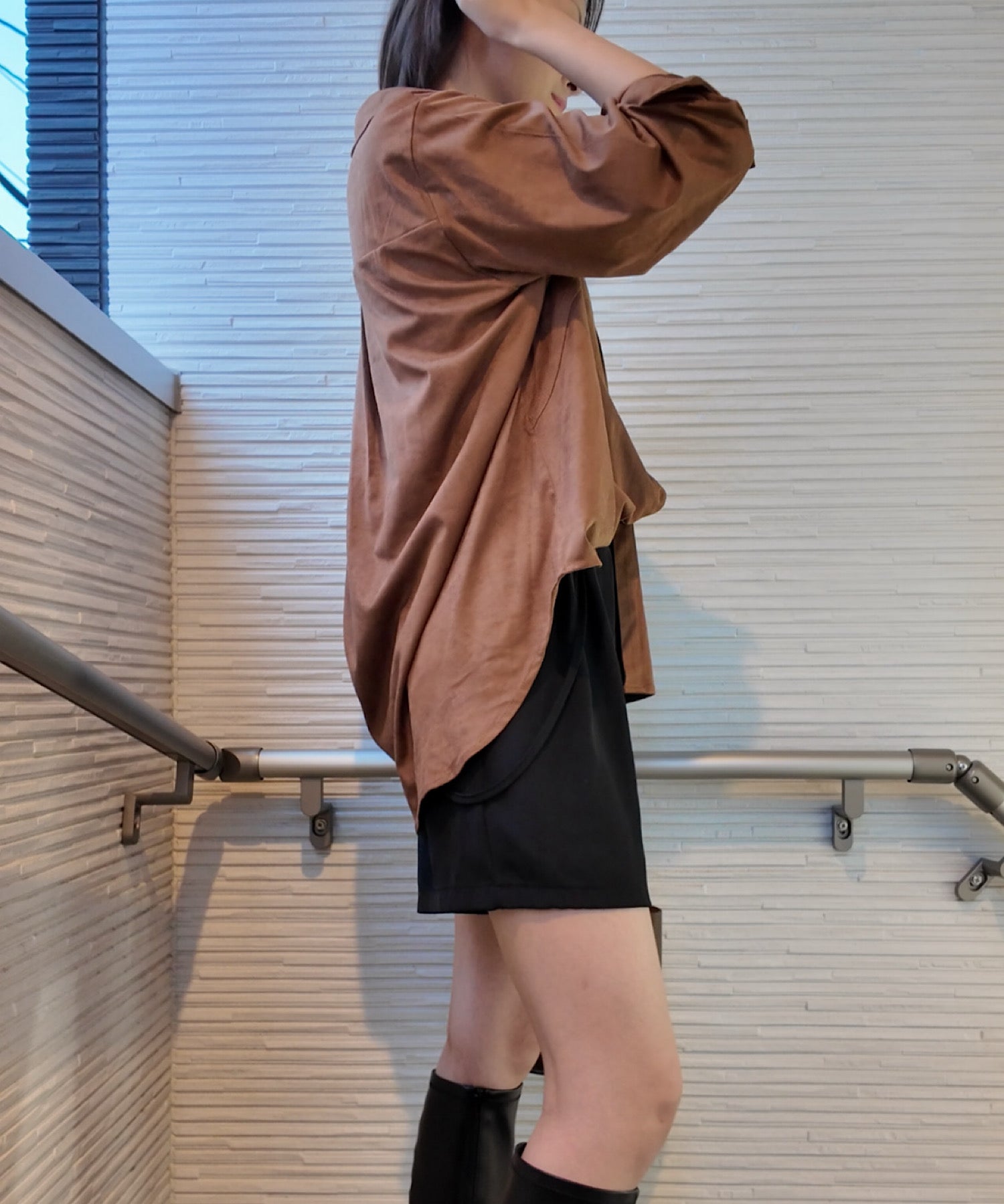 フェイクスエードオーバーシャツ