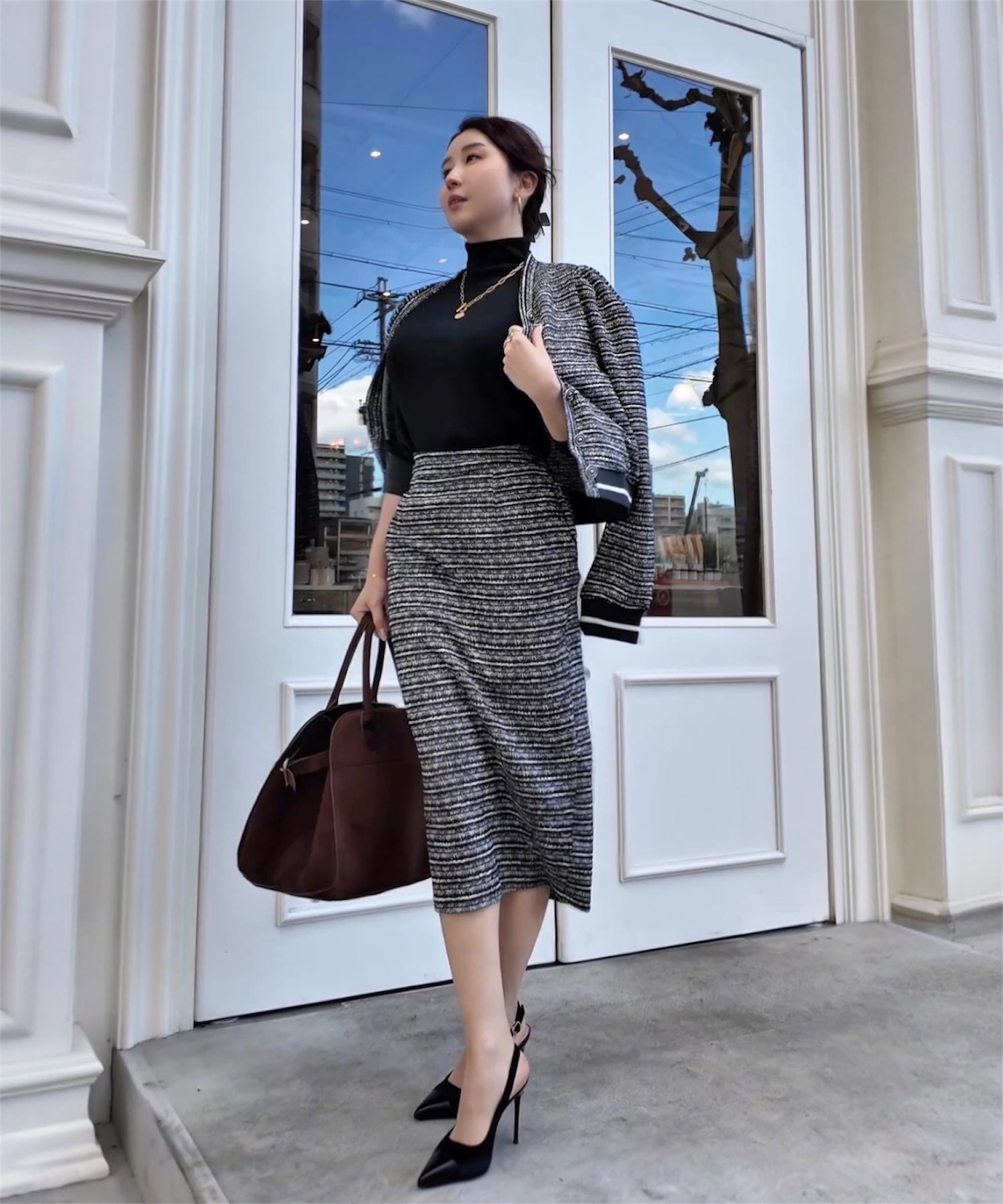 ツイードニットセットアップ