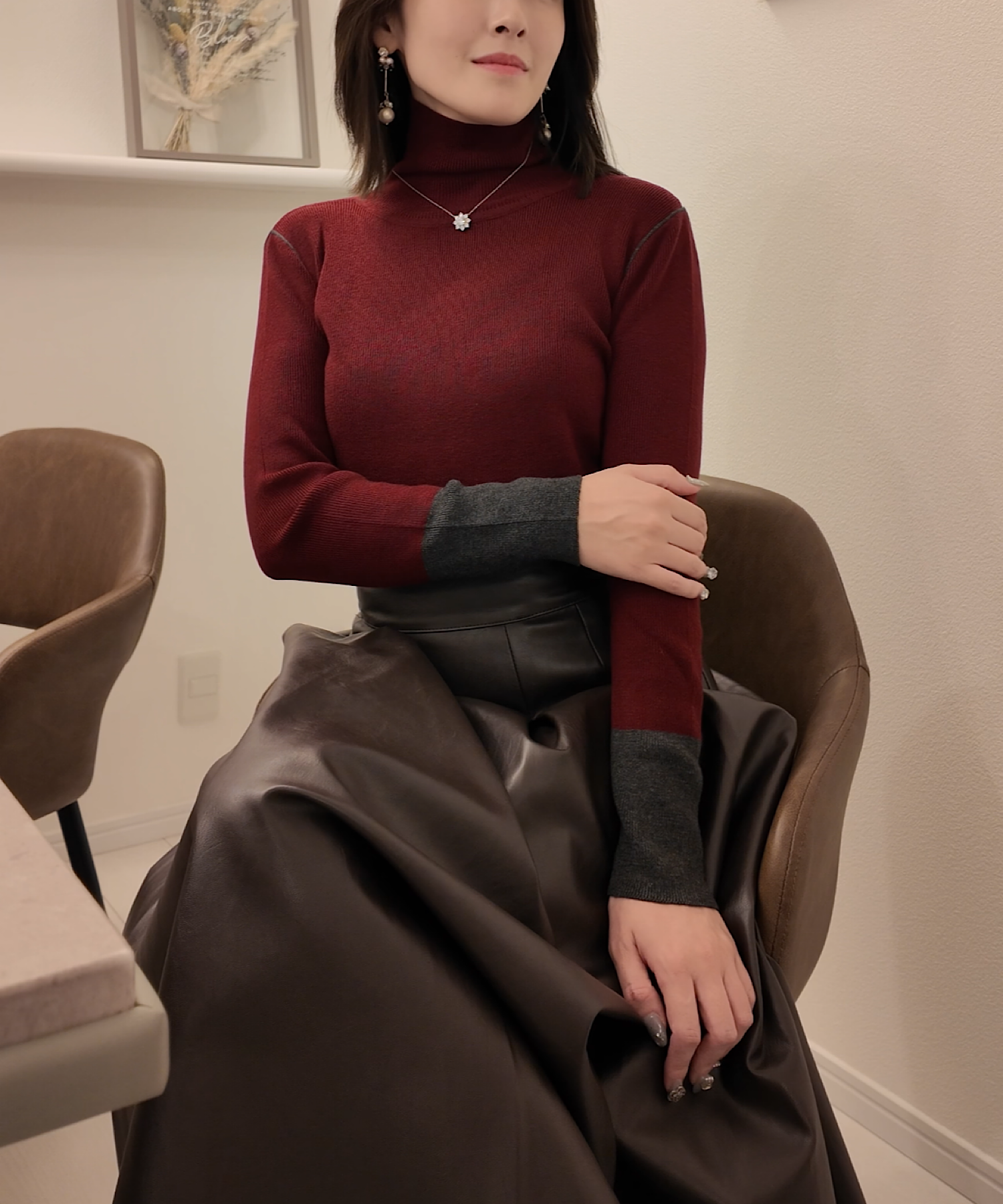 ウールポイント配色タートルネックニット【公式限定】