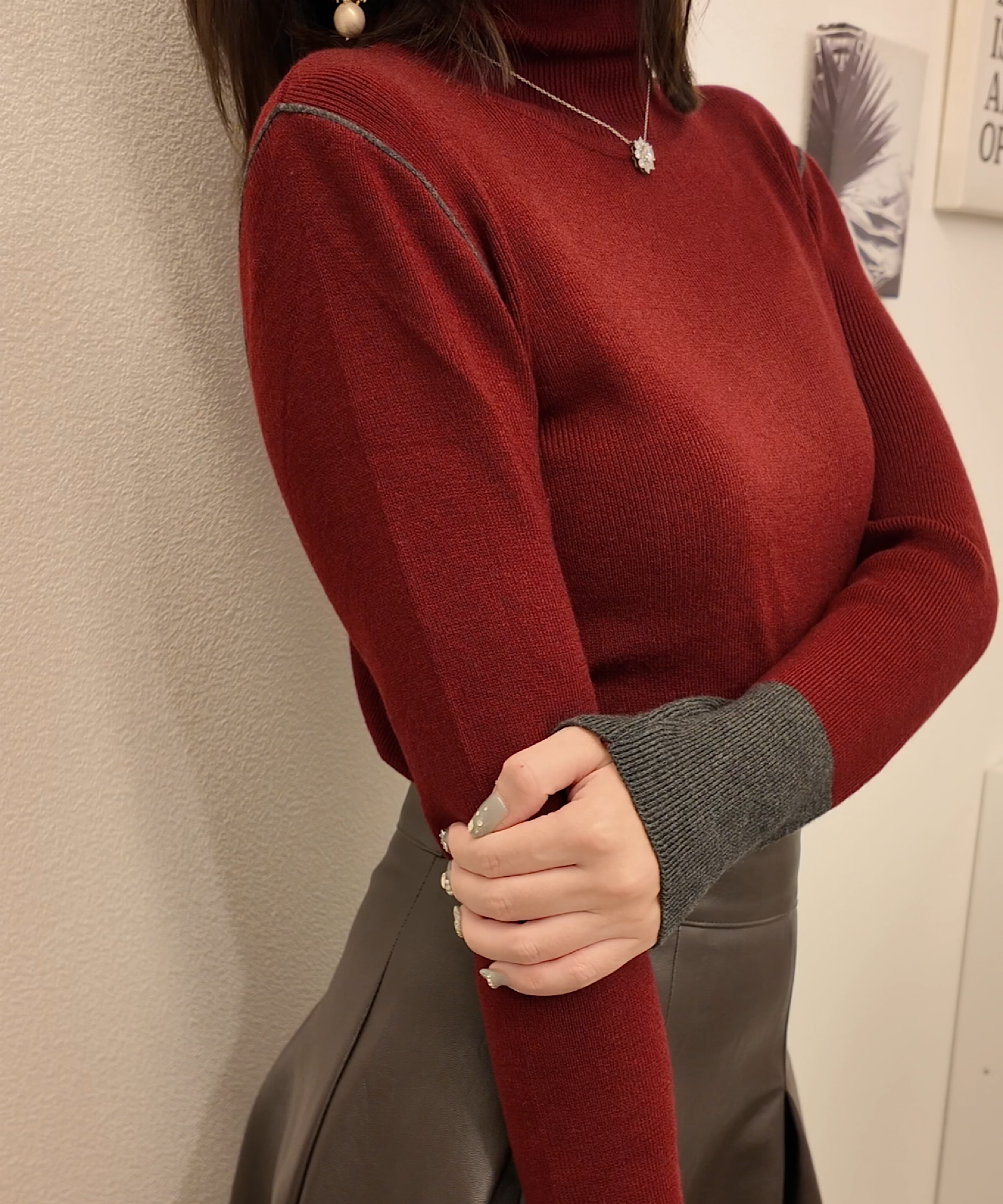 ウールポイント配色タートルネックニット【公式限定】