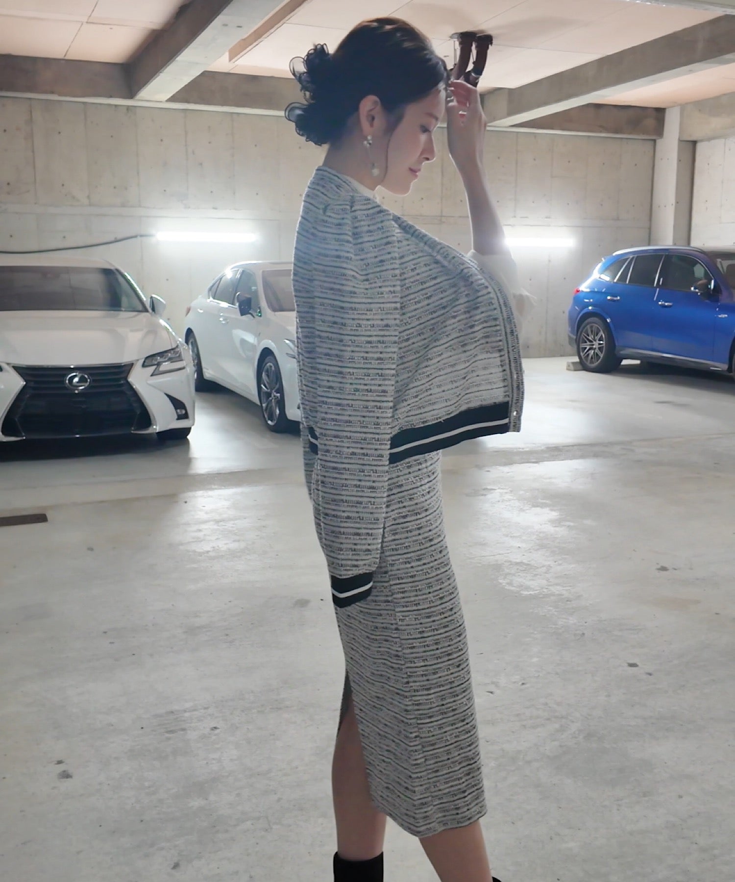 ツイードニットセットアップ