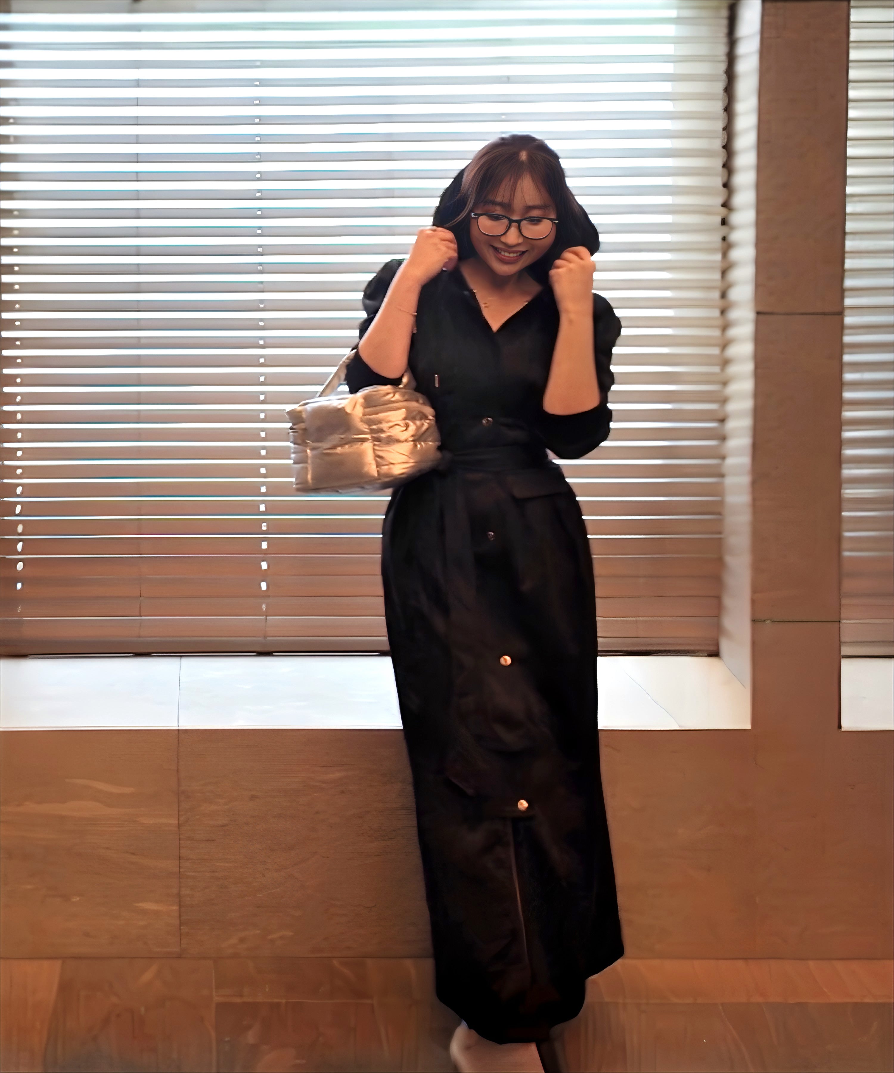 【一部ご予約商品】ピンタック・フーディワンピース