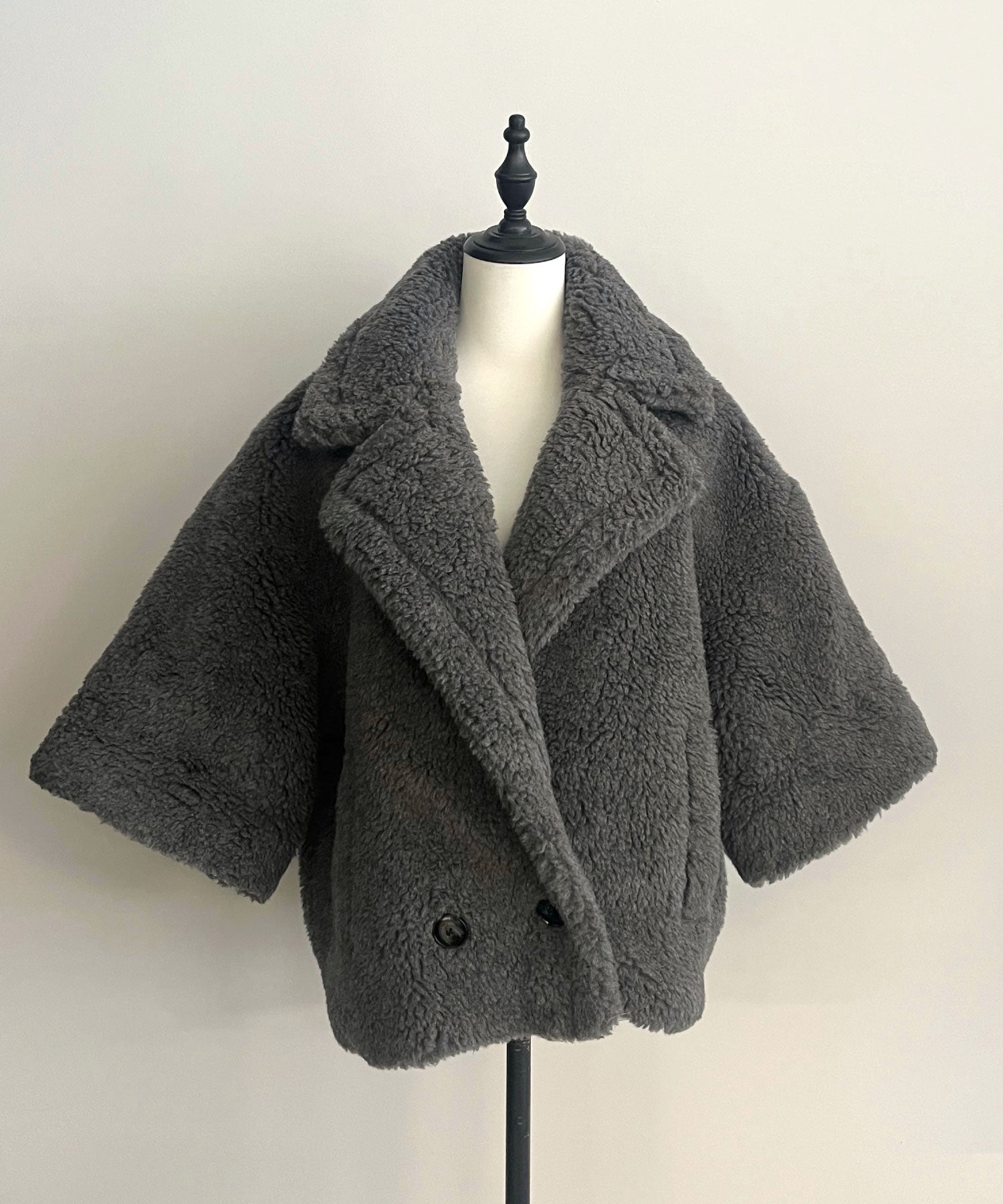 ウールアルパカ ベルスリーブショートコート/Teddy Bell Sleeve ShortCoat