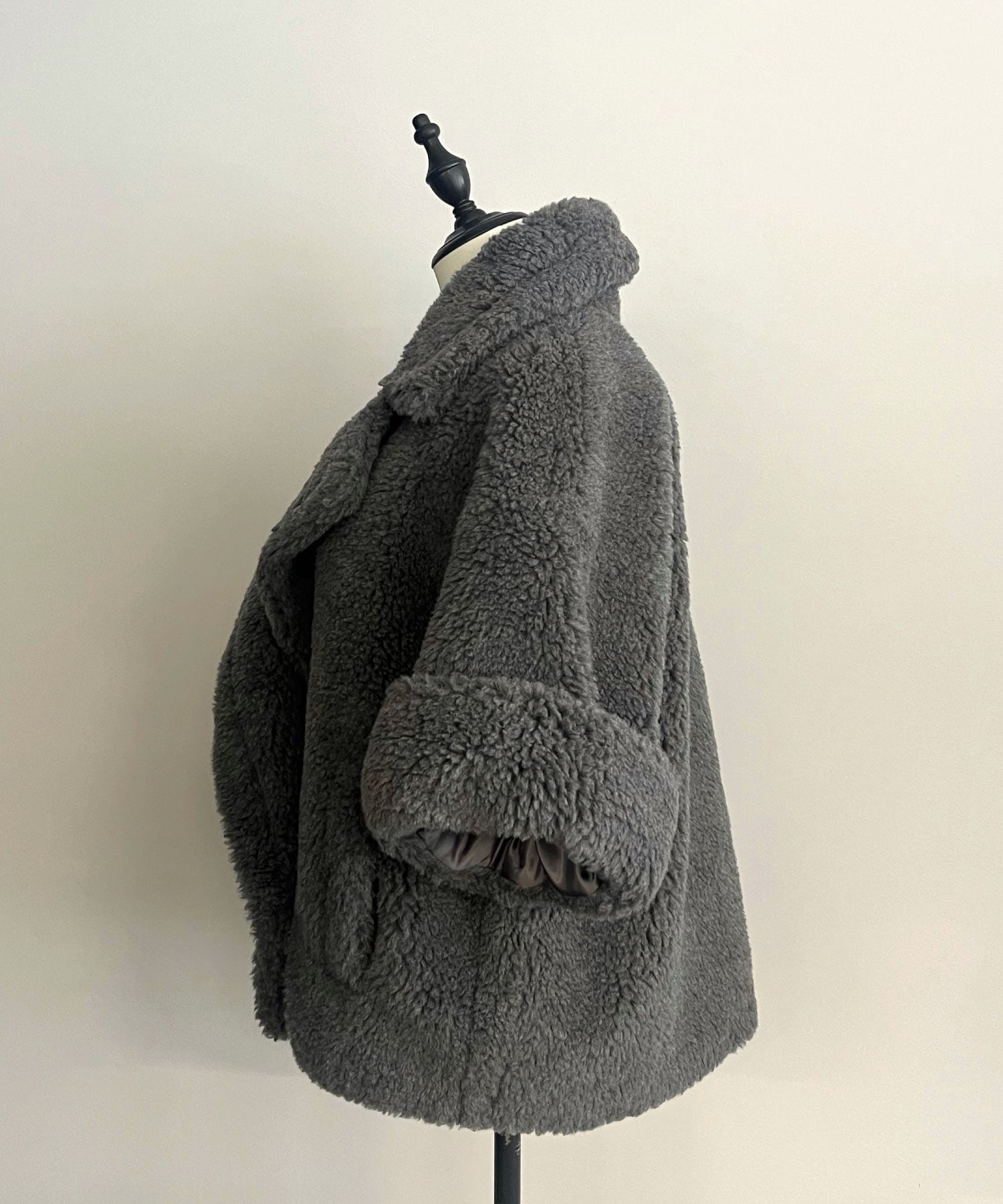 ウールアルパカ ベルスリーブショートコート/Teddy Bell Sleeve ShortCoat