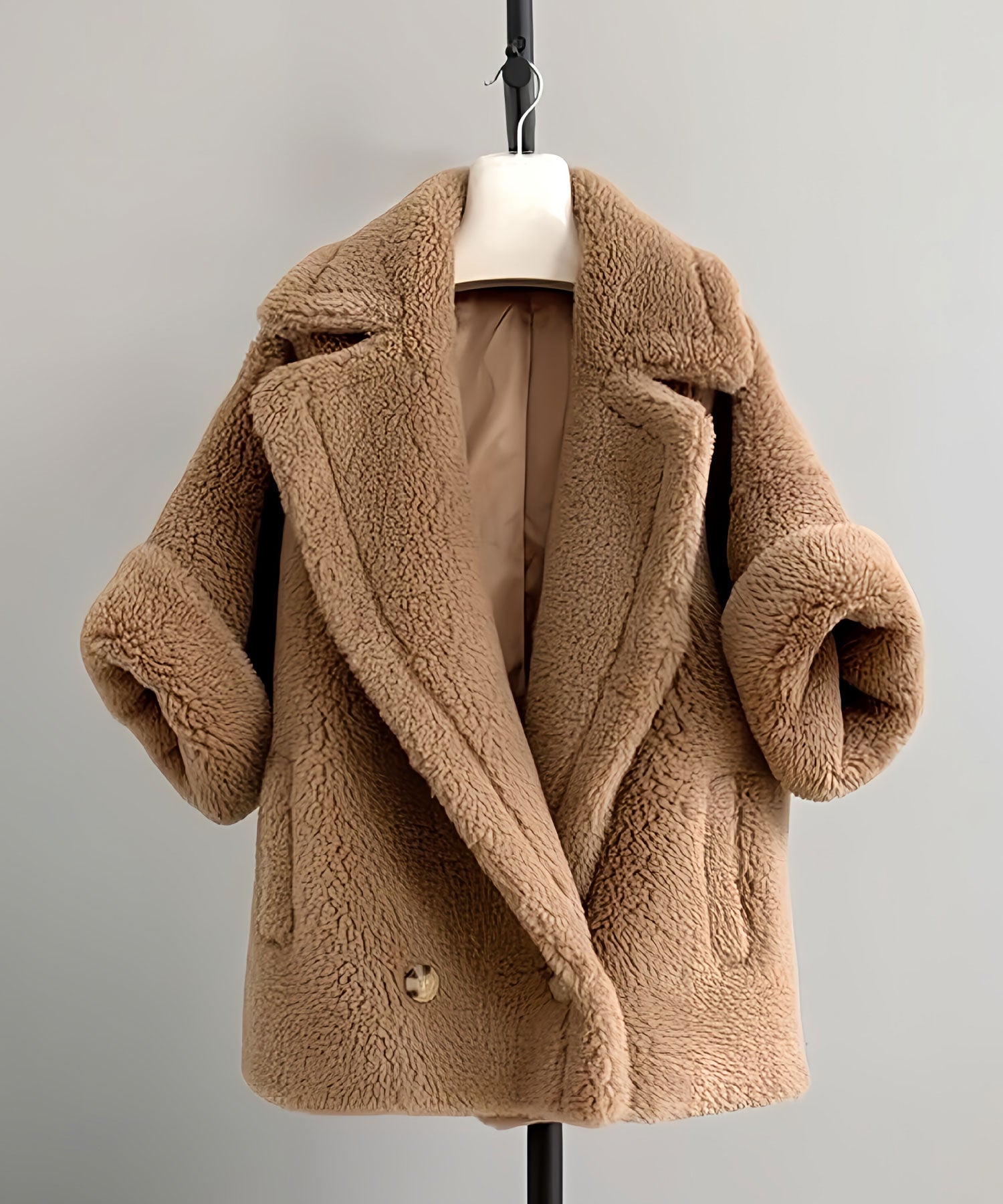 ウールアルパカ ベルスリーブショートコート/Teddy Bell Sleeve ShortCoat