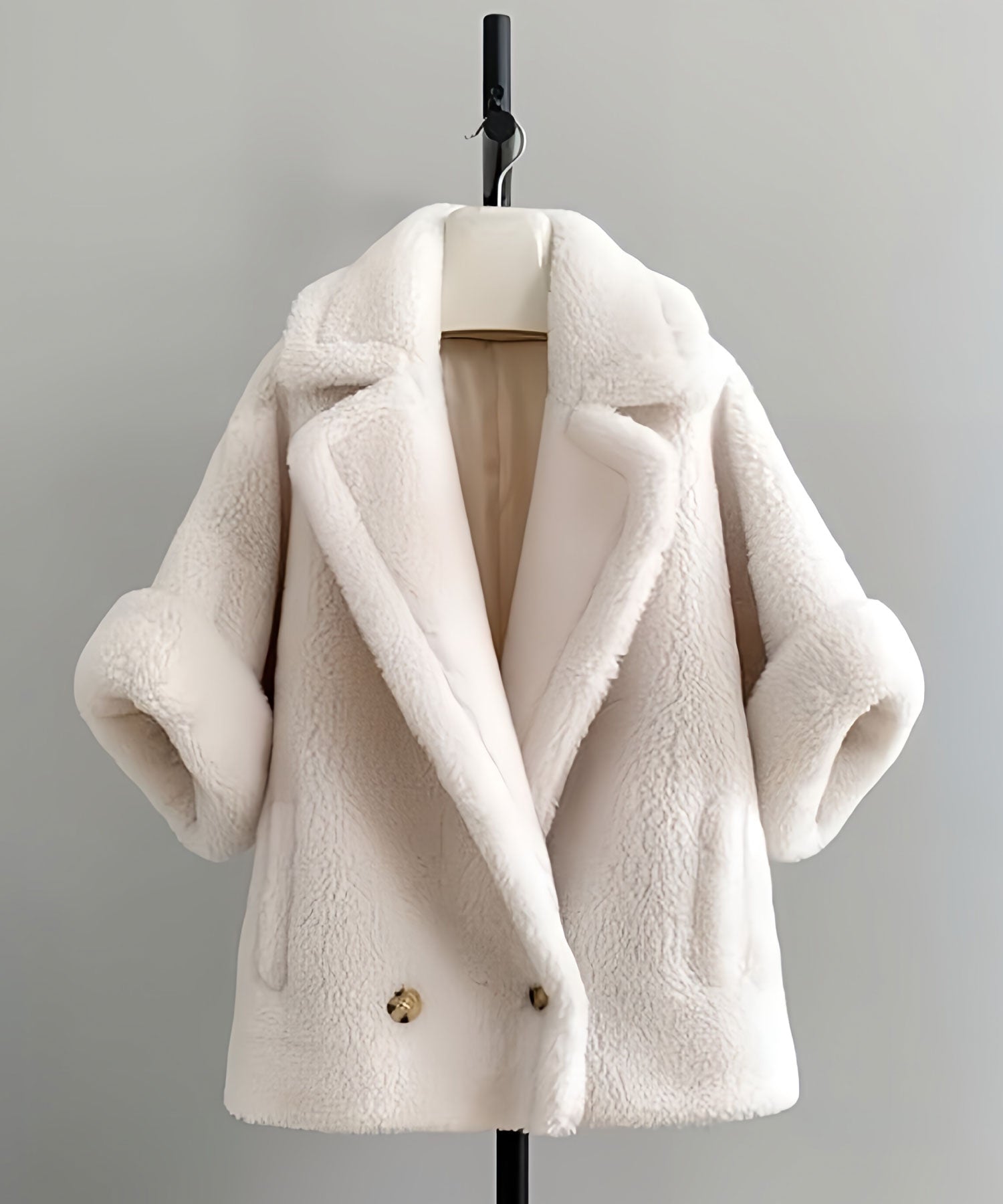 ウールアルパカ ベルスリーブショートコート/Teddy Bell Sleeve ShortCoat