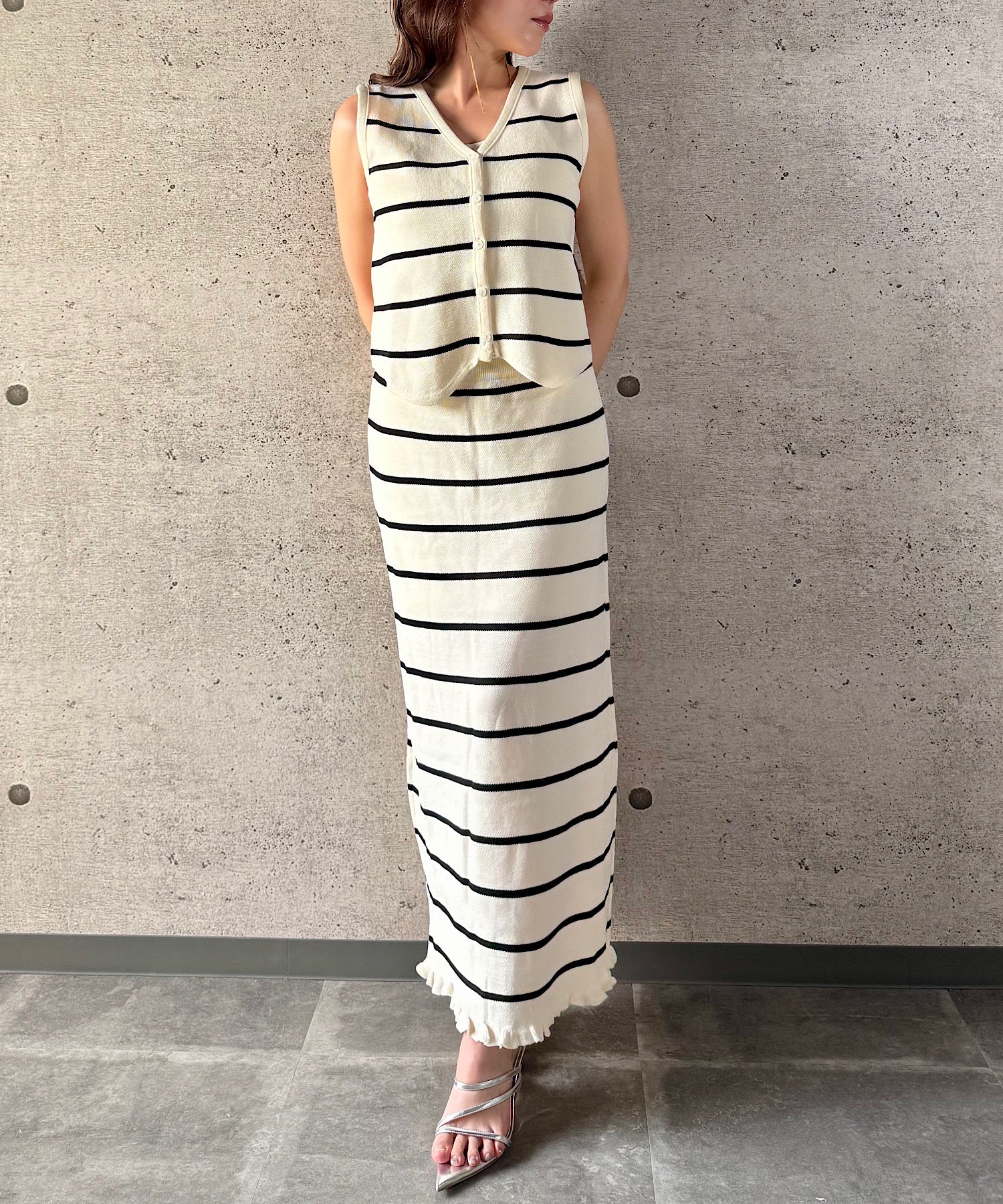 ボーダー ルーズフィットセット