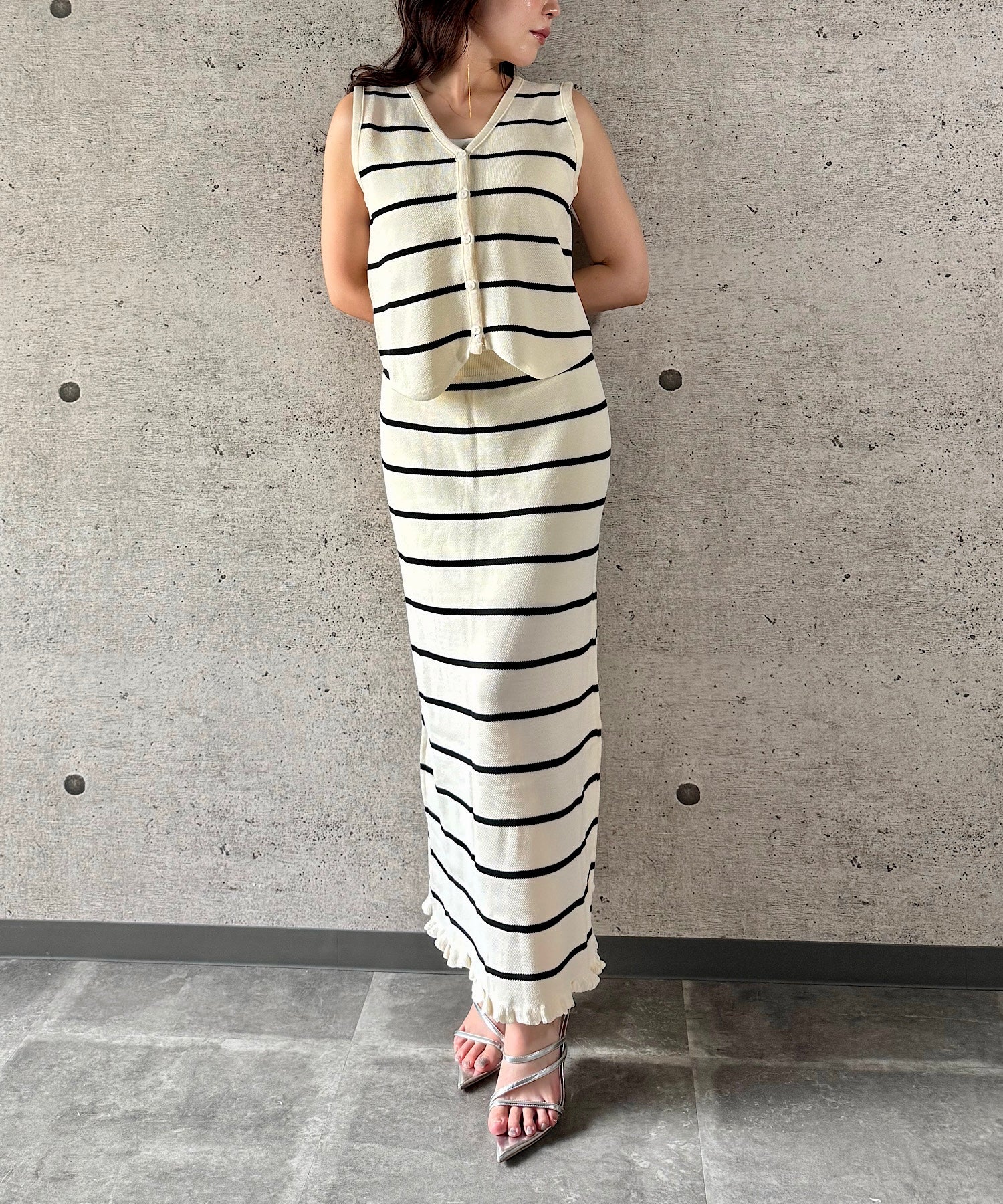 ボーダー ルーズフィットセット