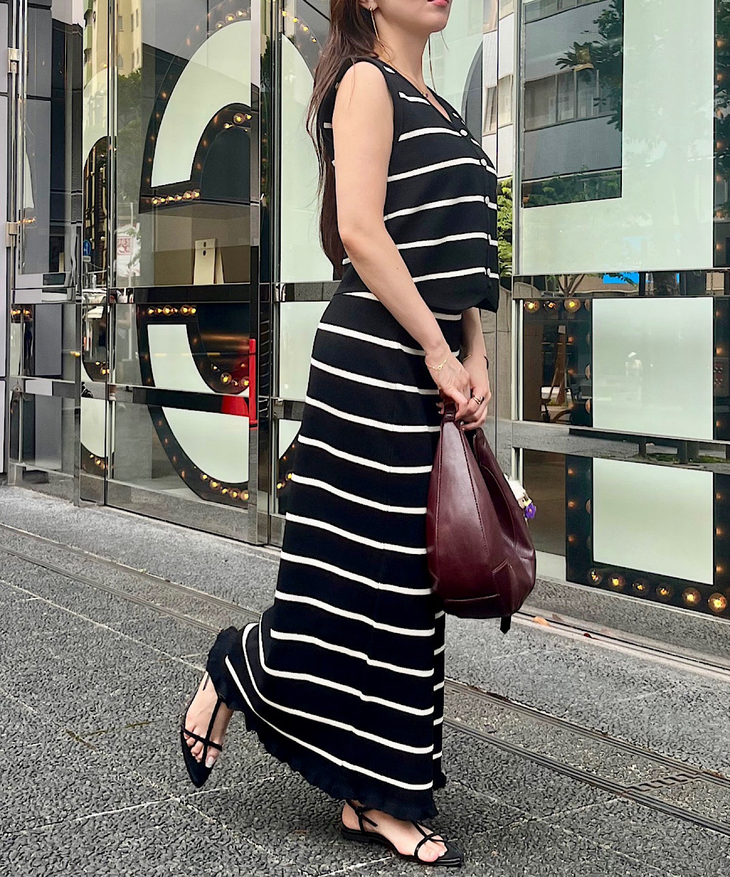 ボーダー ルーズフィットセット