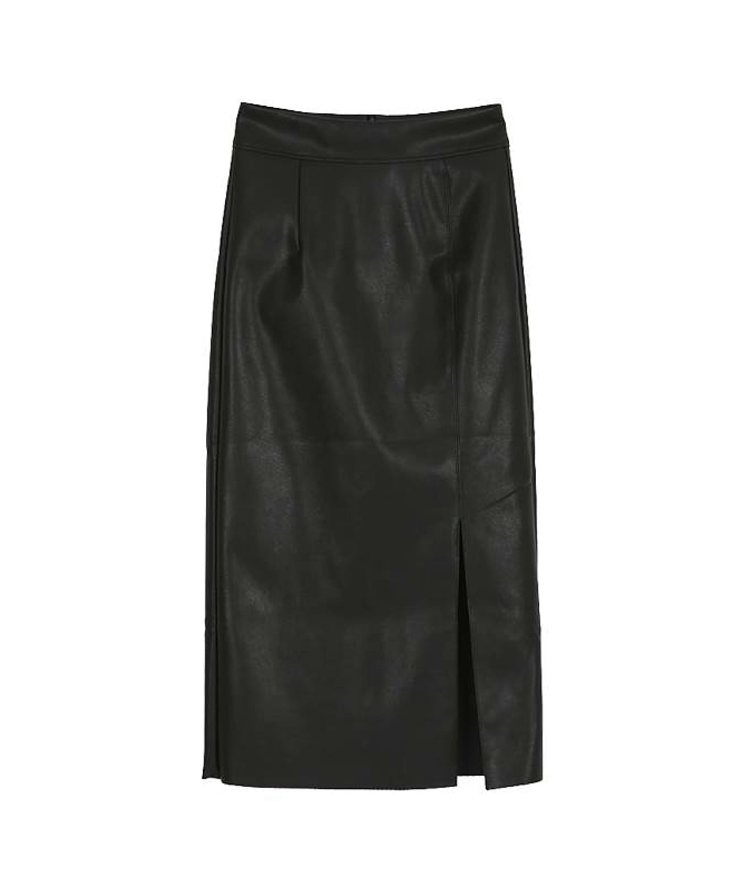 エコレザー サイドスリット Iラインスカート<3サイズ展開>