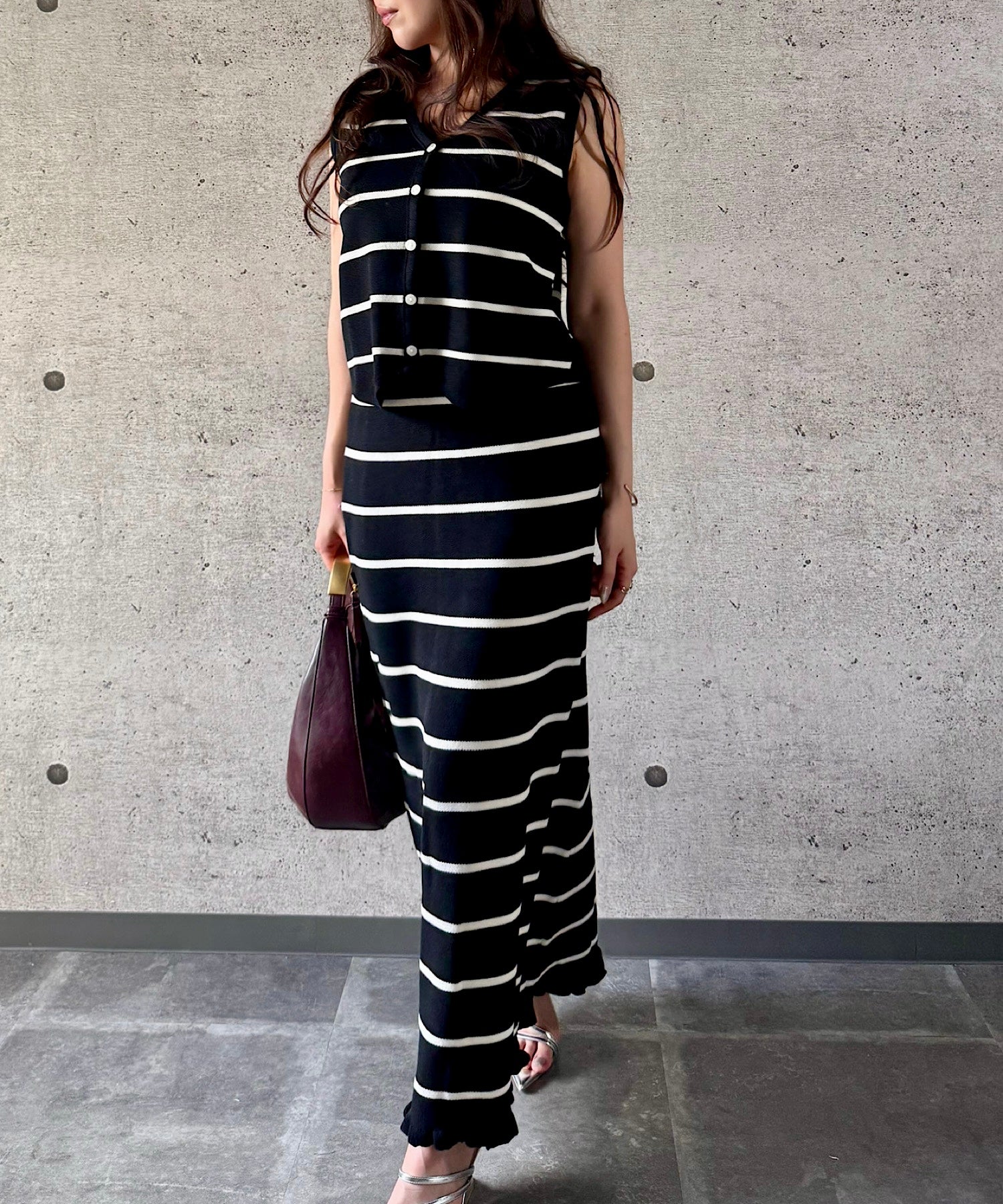 ボーダー ルーズフィットセット