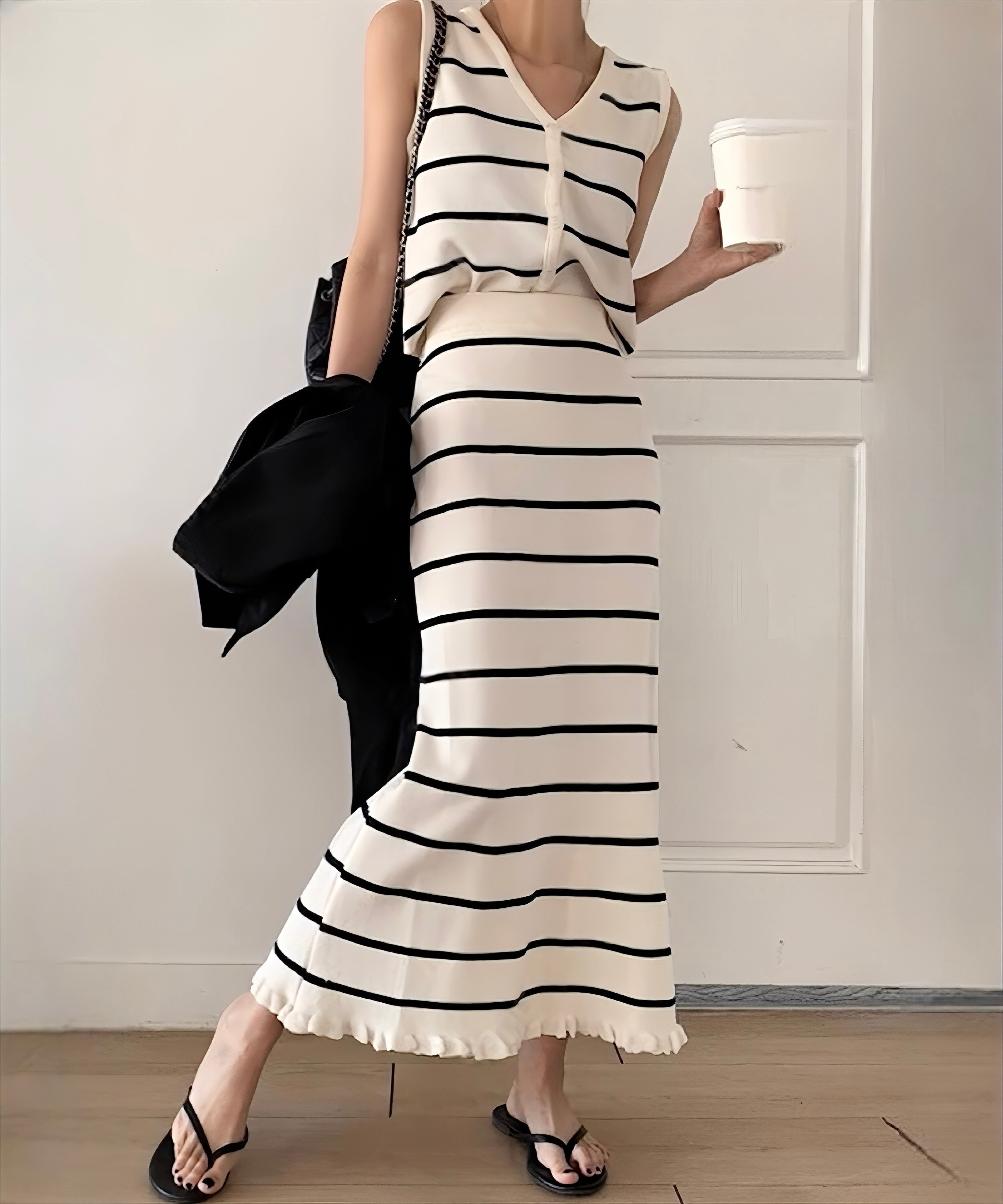 ボーダー ルーズフィットセット