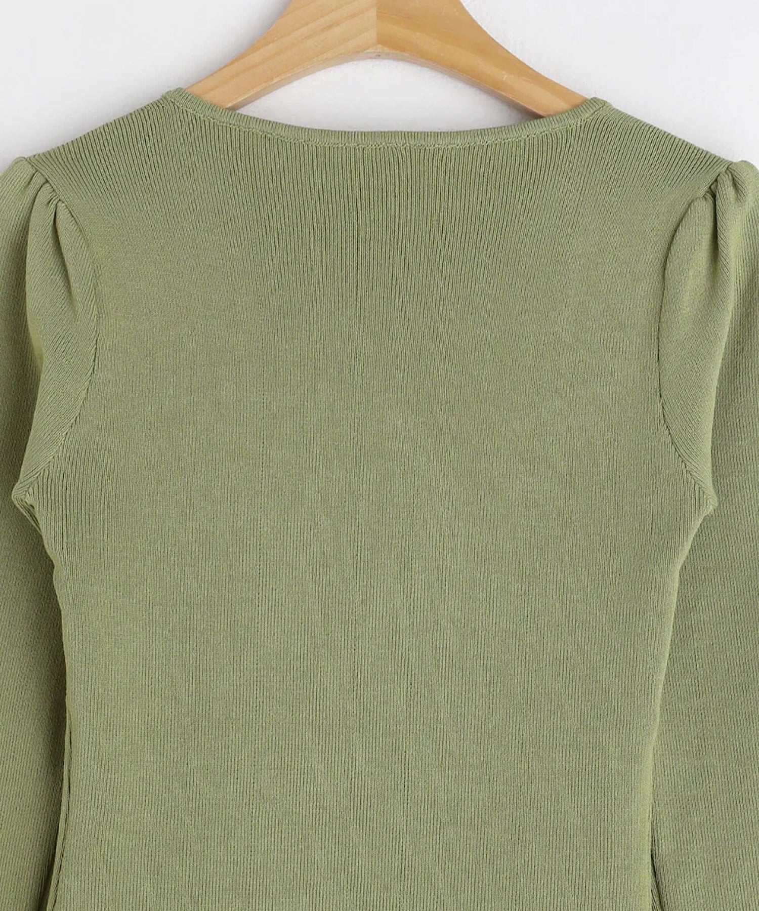 スクエアネック リブワンピース