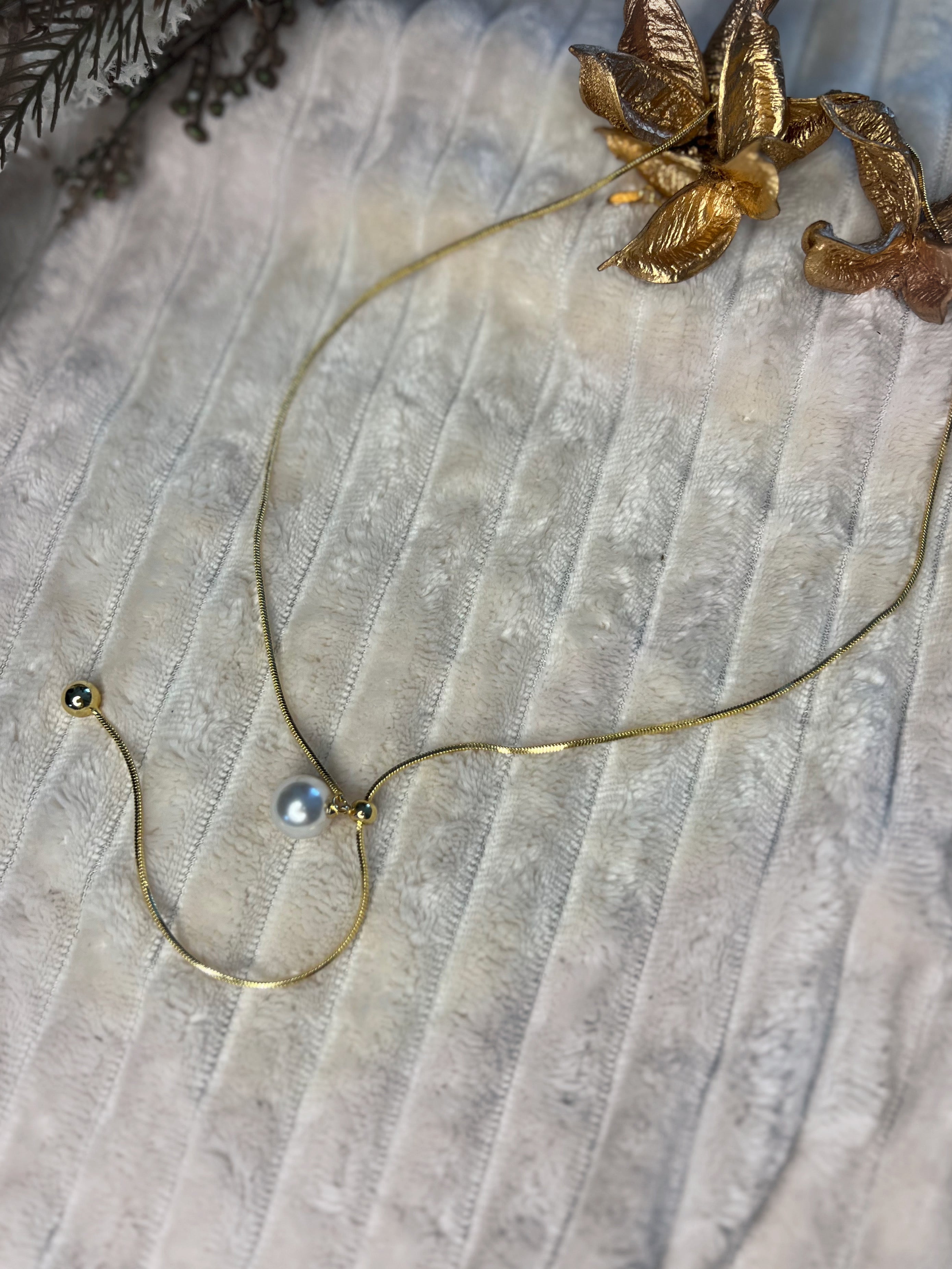 パールスライダーネックレス