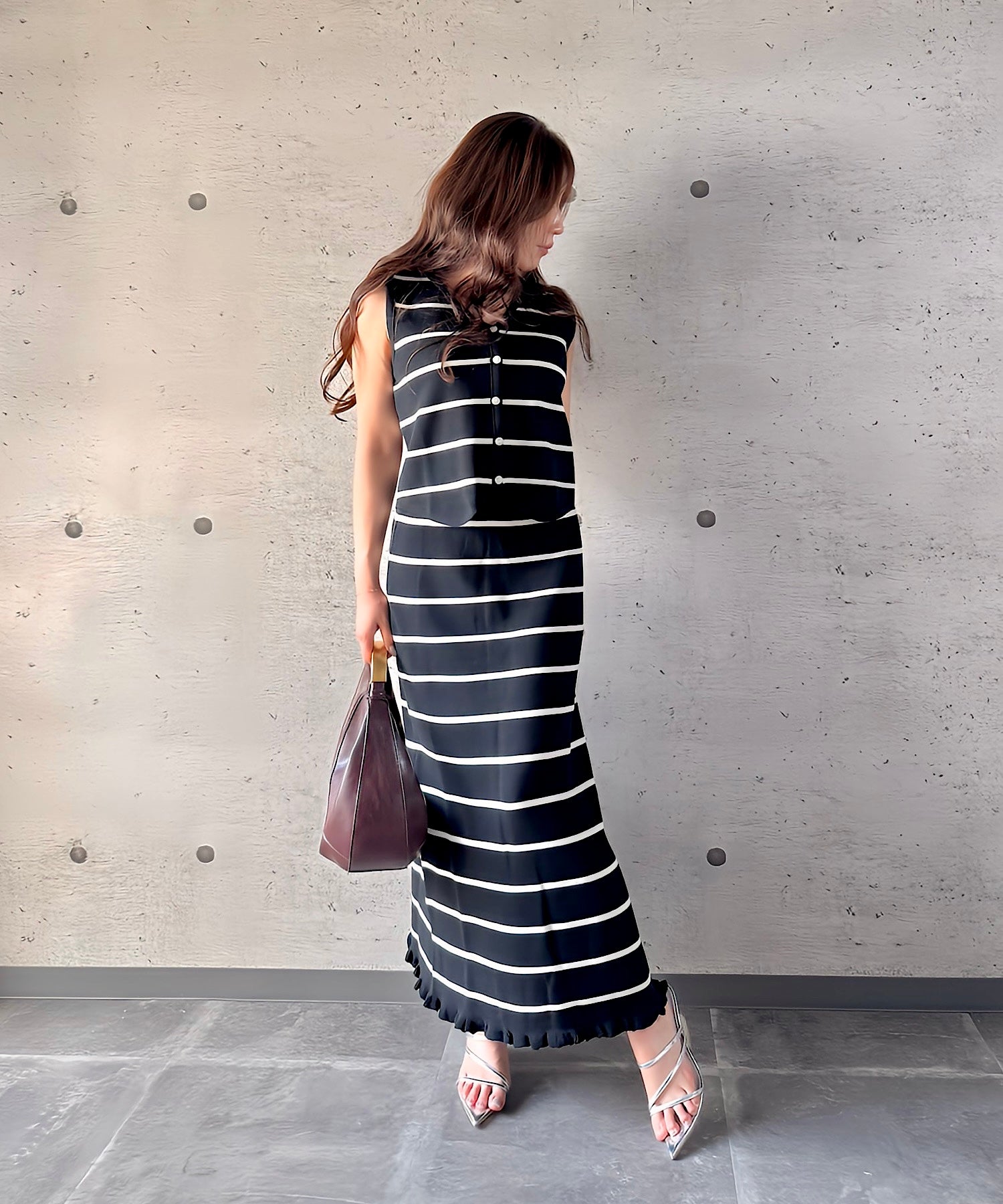 ボーダー ルーズフィットセット