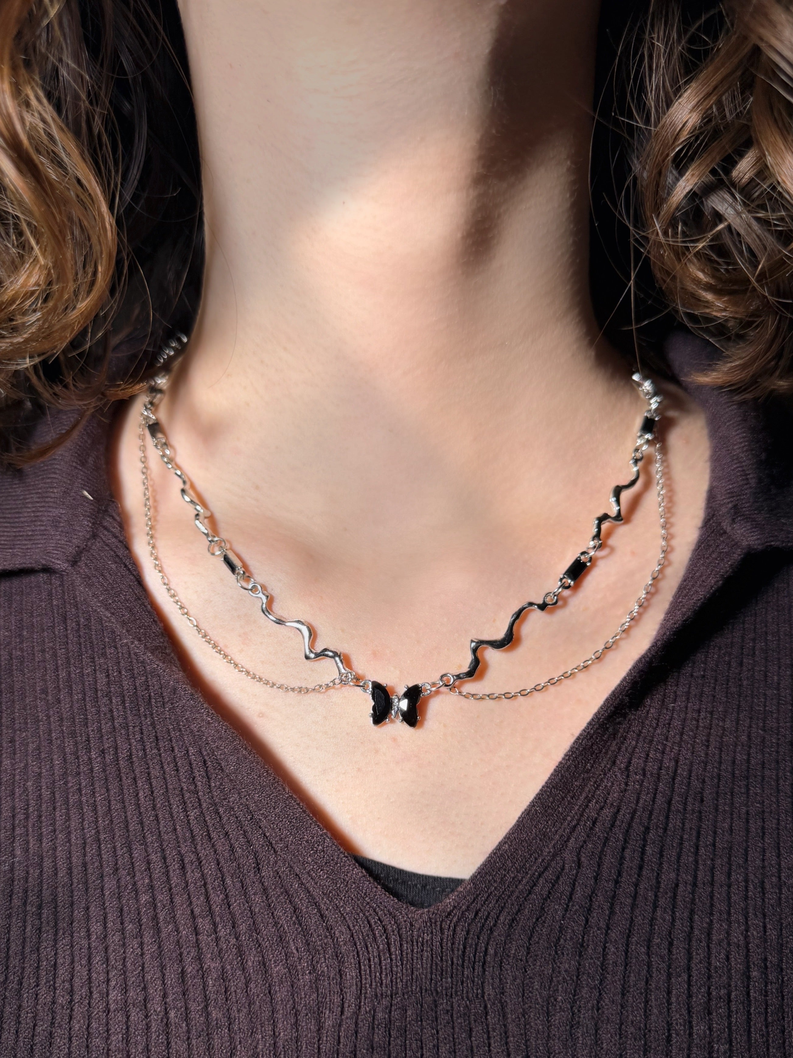 ブラックバタフライネックレス– THEO accessory collection –