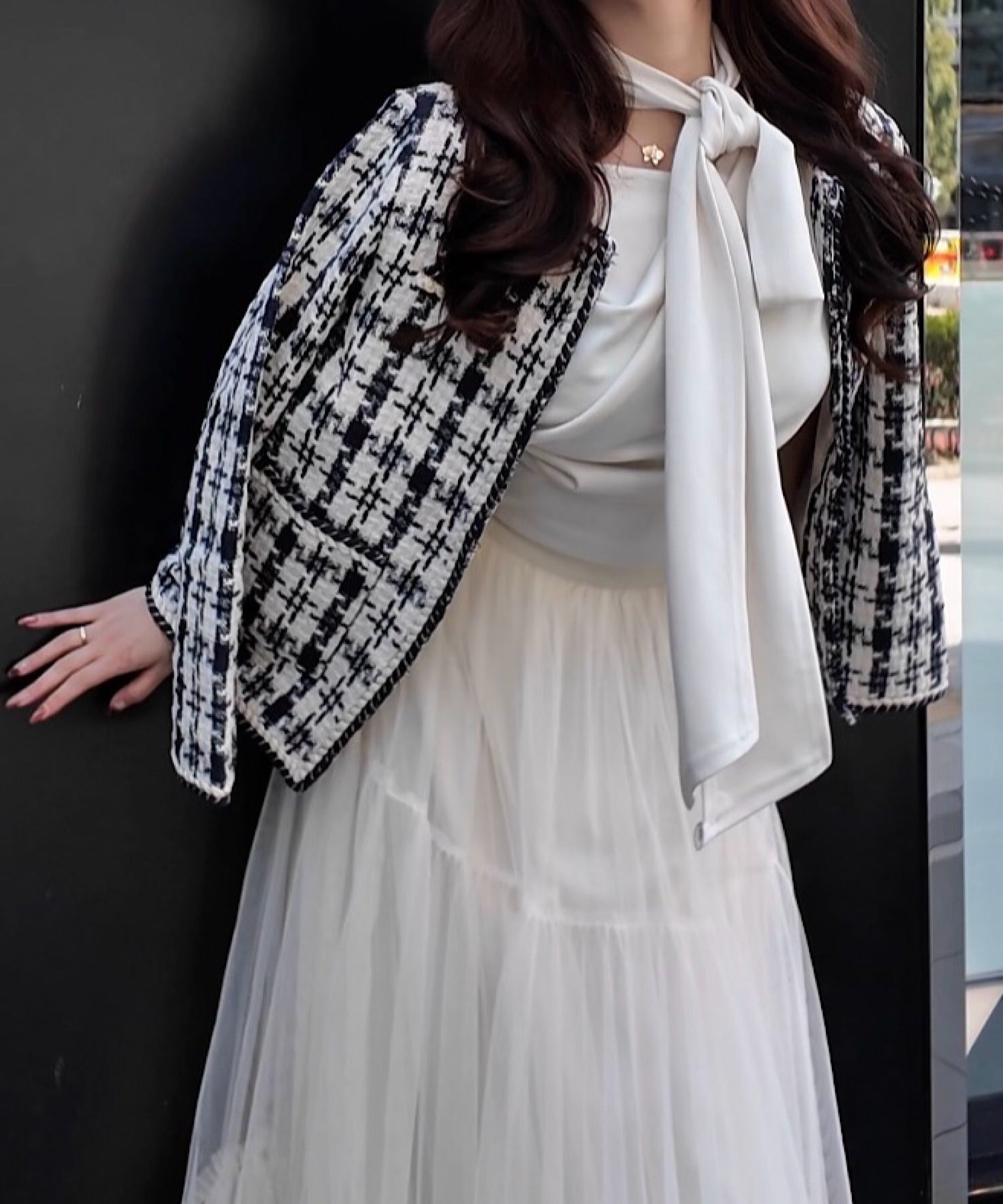 クラシックツイード ノーカラージャケット