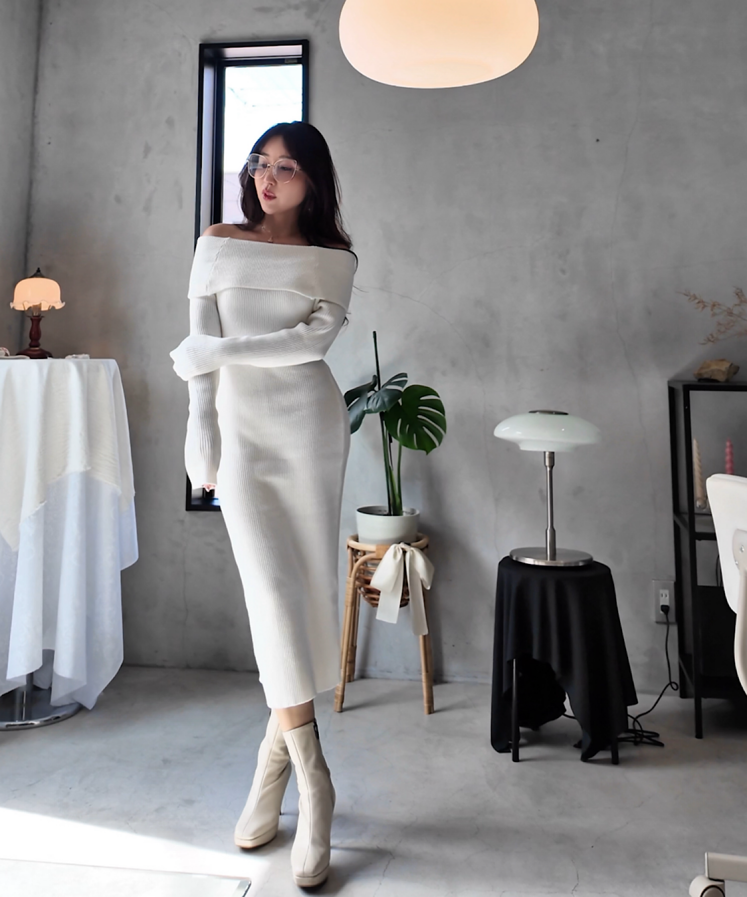 【予約商品】オフショルダーニットワンピ/  *人気商品の為お一人様1点のみ