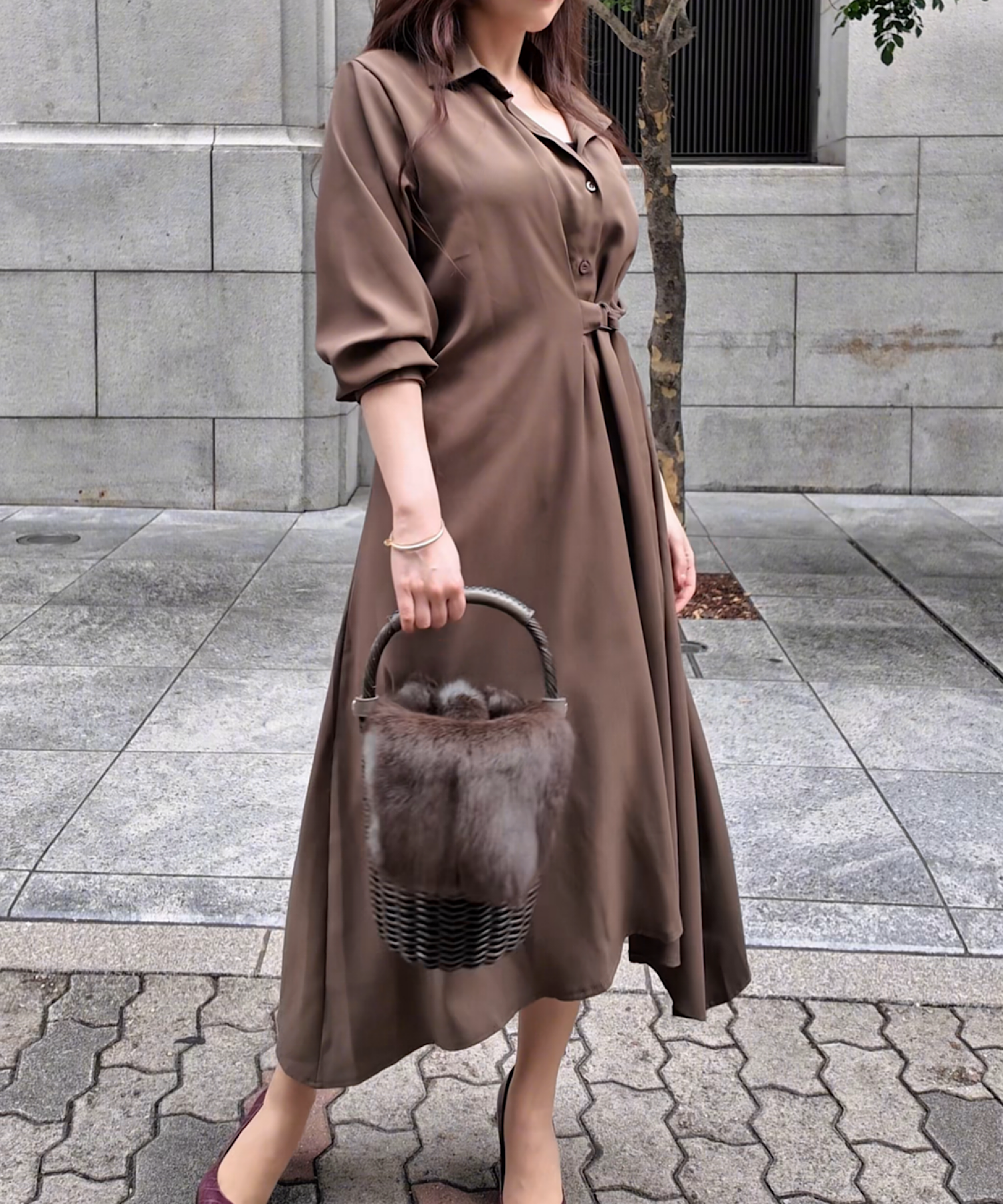 【予約商品】ウェストベルトシャツワンピース/ 様々シーン大活躍アイテム!