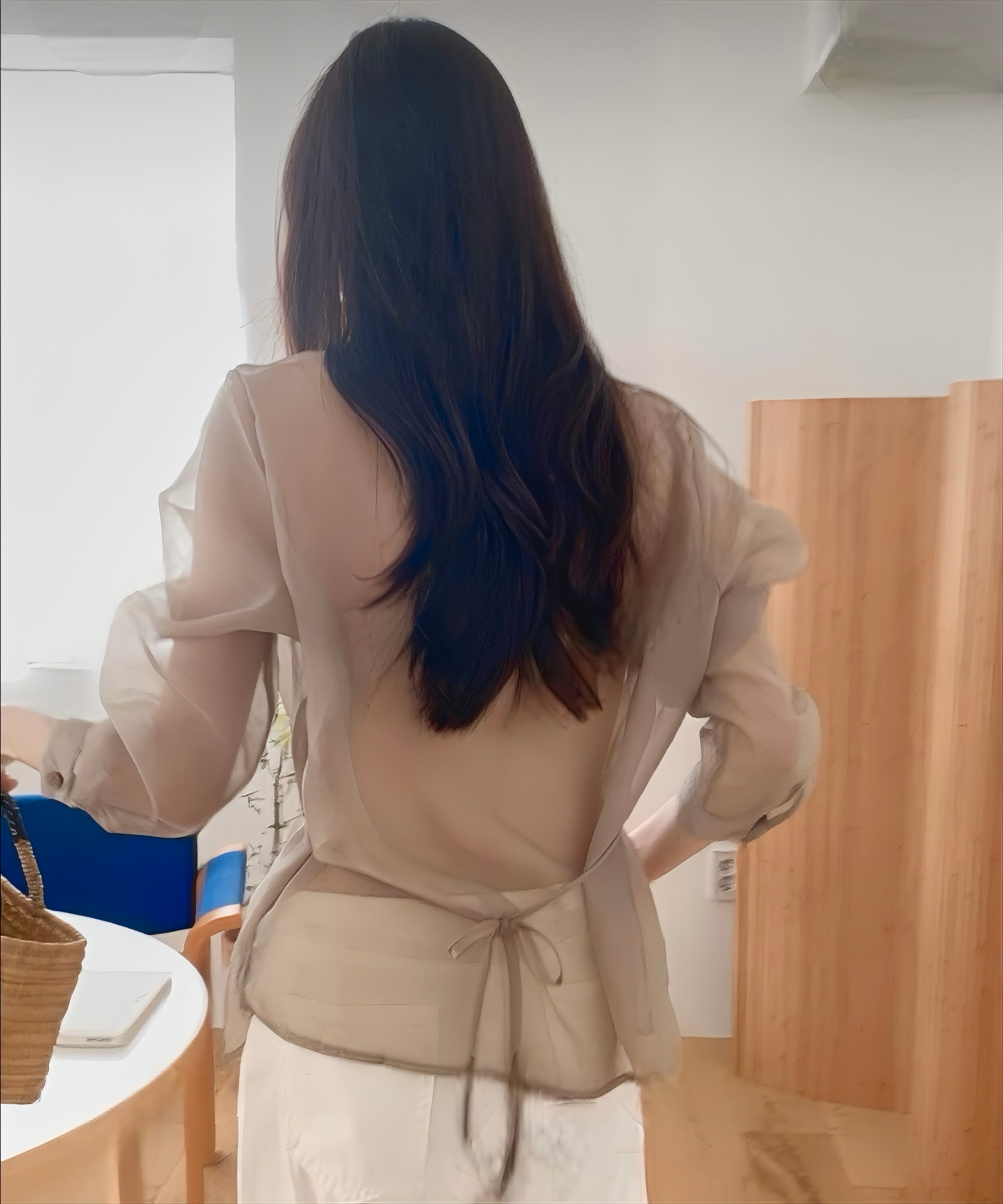 ジュール シースルーブラウス(シアー×バックリボン)