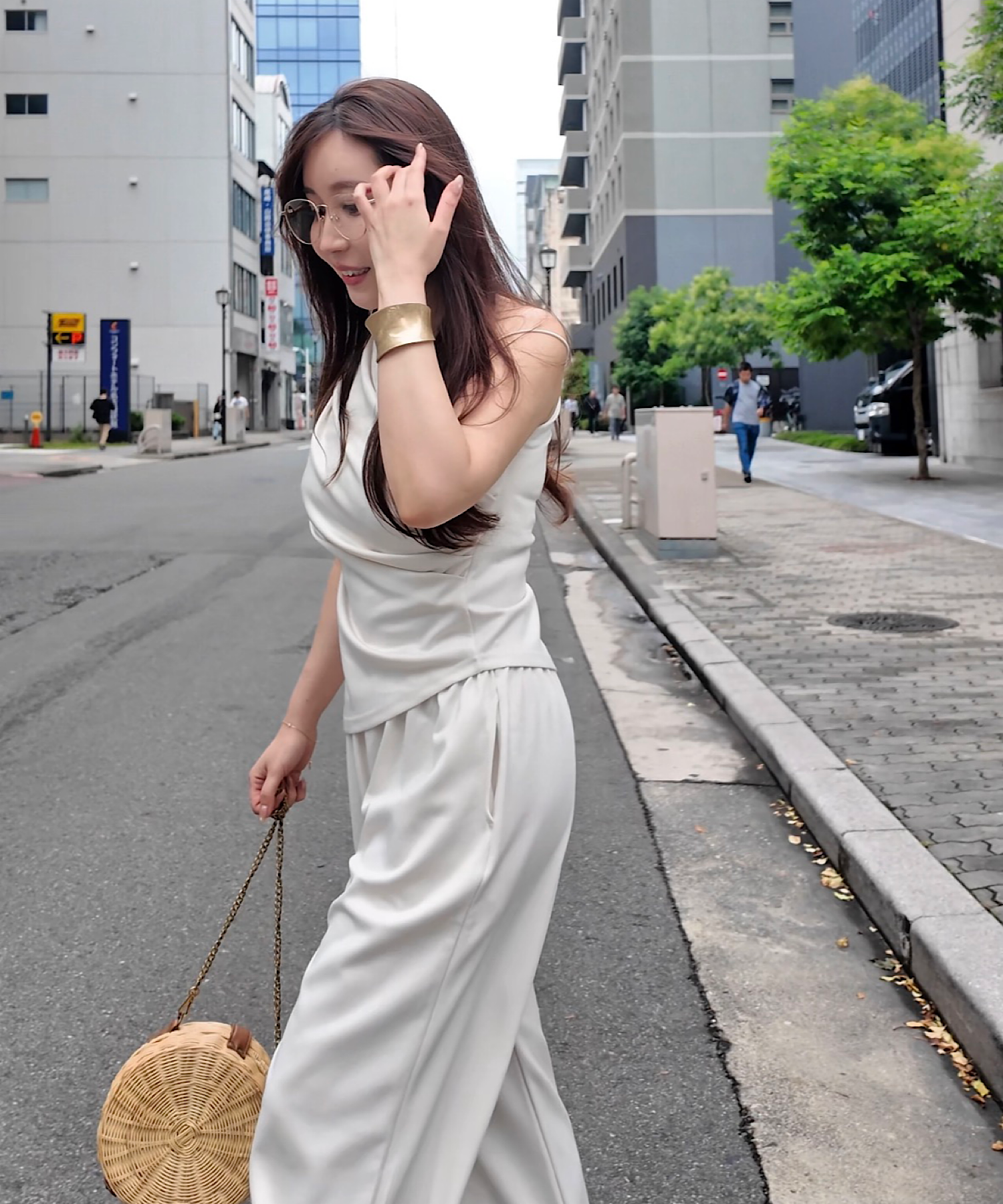 ワンショル シャーリングセットアップ(×ワイドスラックスセット)
