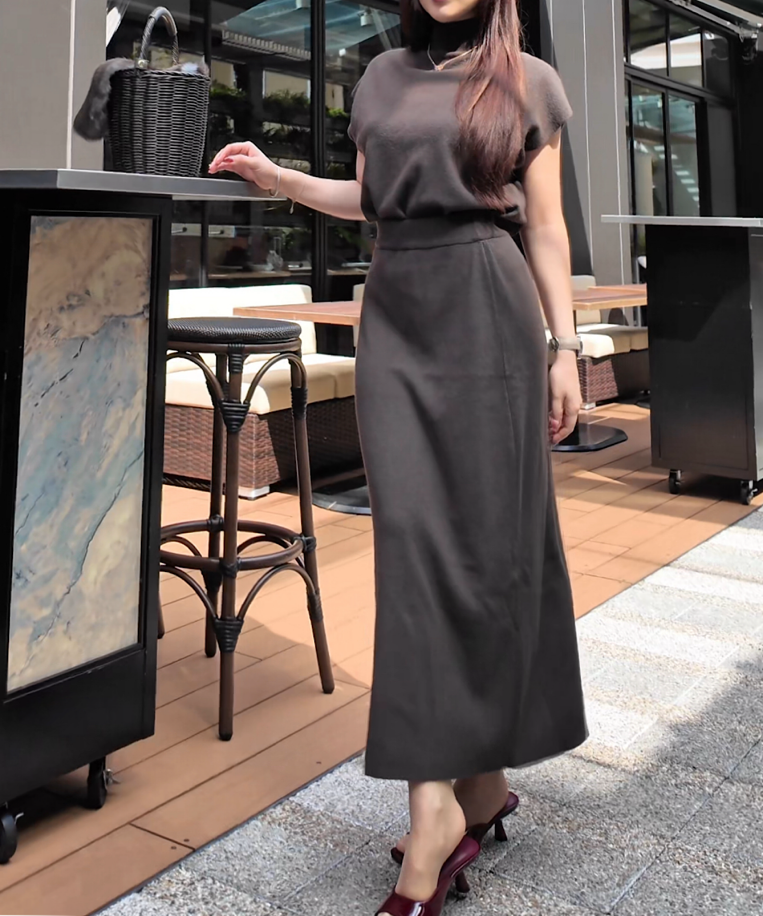 ハイネックニットスカートセット/こんな気温差にちょうどいいニットセット