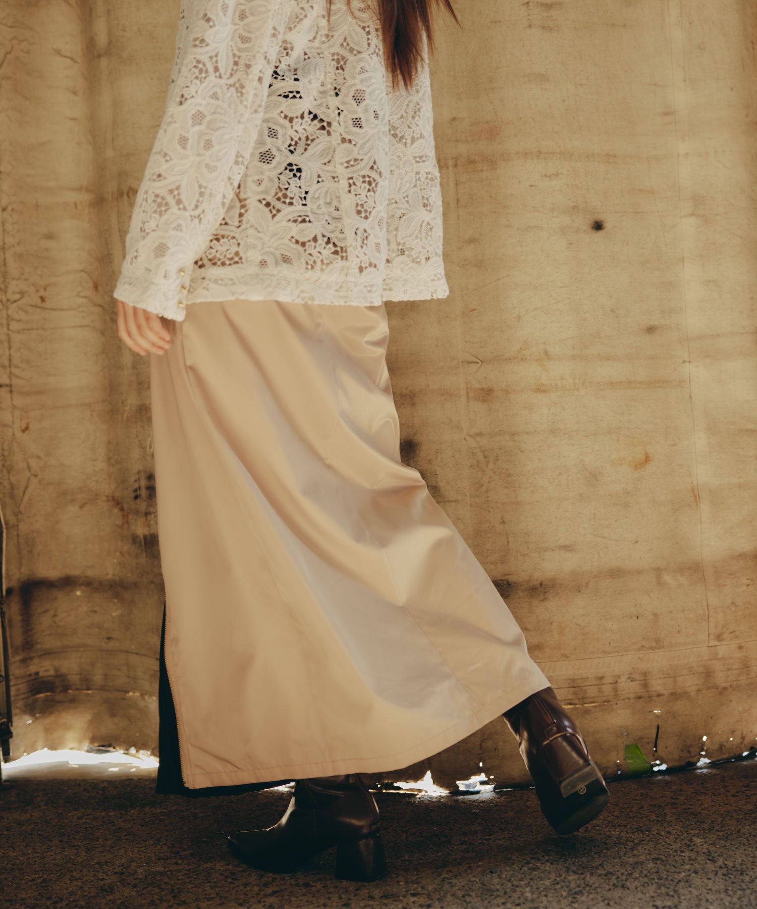Pleat Shift Skirt/プリーツシフトスカート