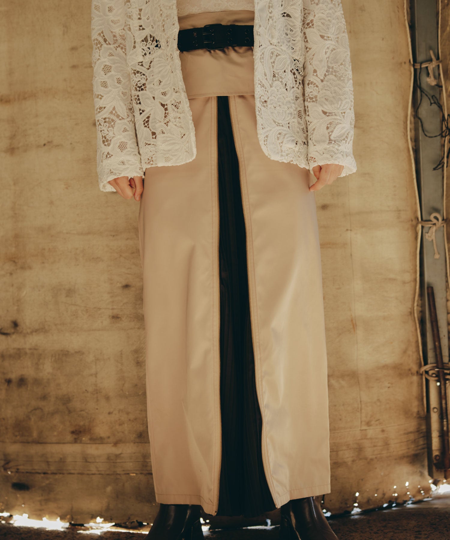 Pleat Shift Skirt/プリーツシフトスカート