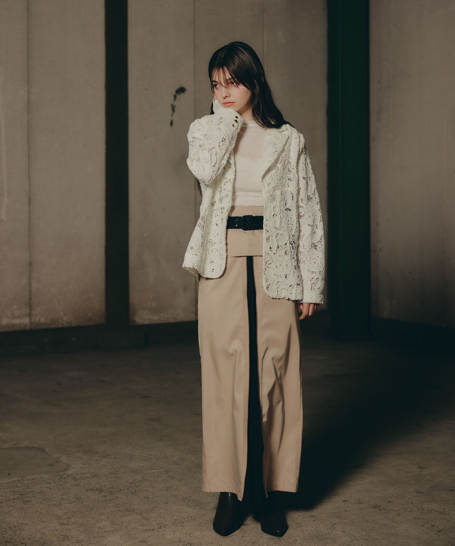 Pleat Shift Skirt/プリーツシフトスカート