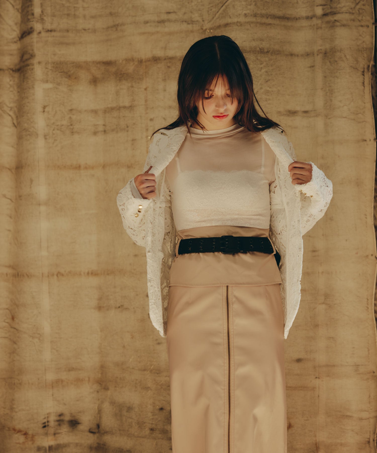 Pleat Shift Skirt/プリーツシフトスカート