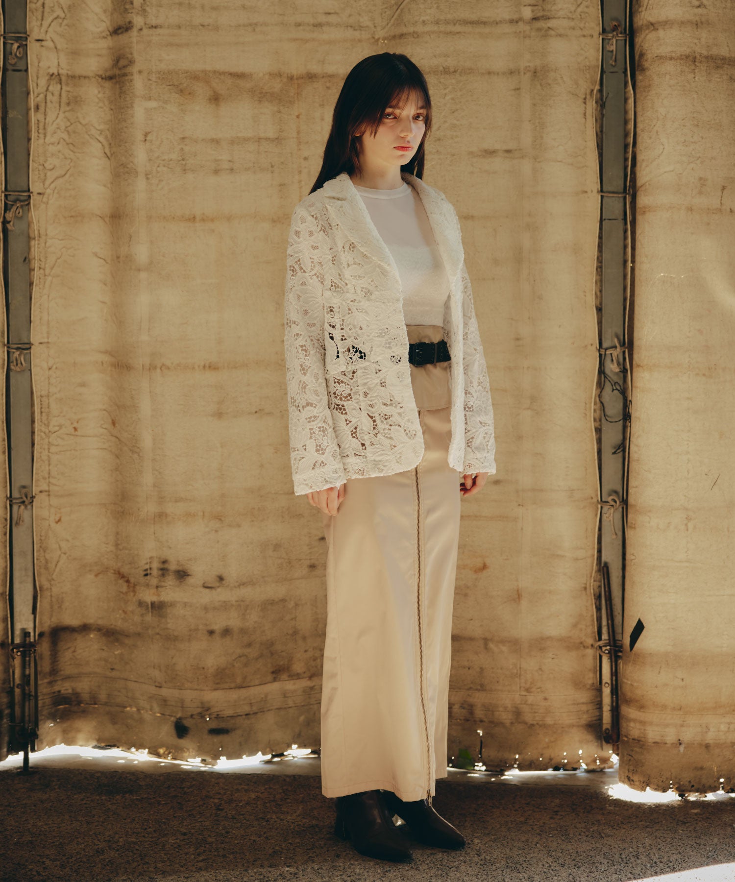Pleat Shift Skirt/プリーツシフトスカート