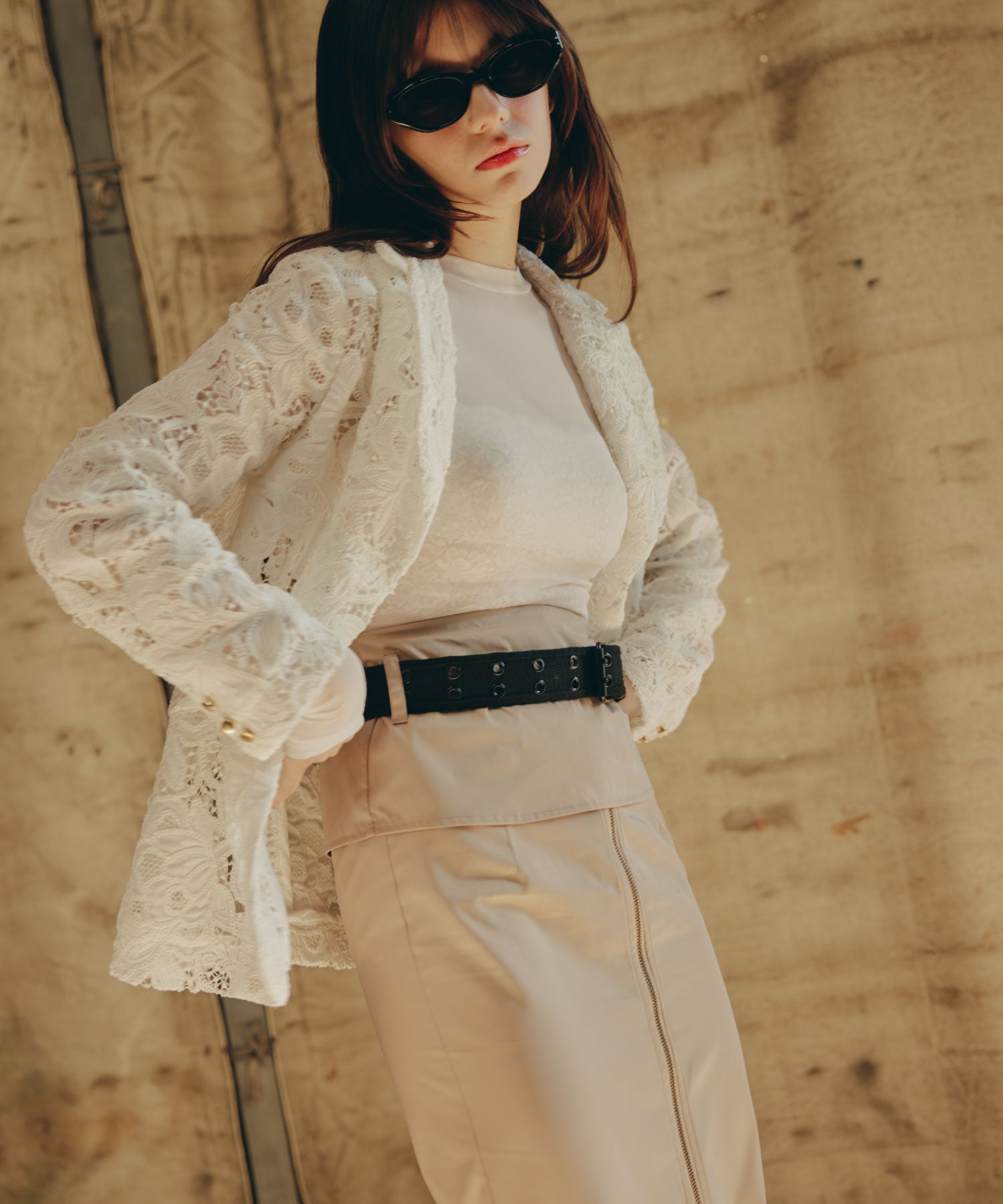 Pleat Shift Skirt/プリーツシフトスカート