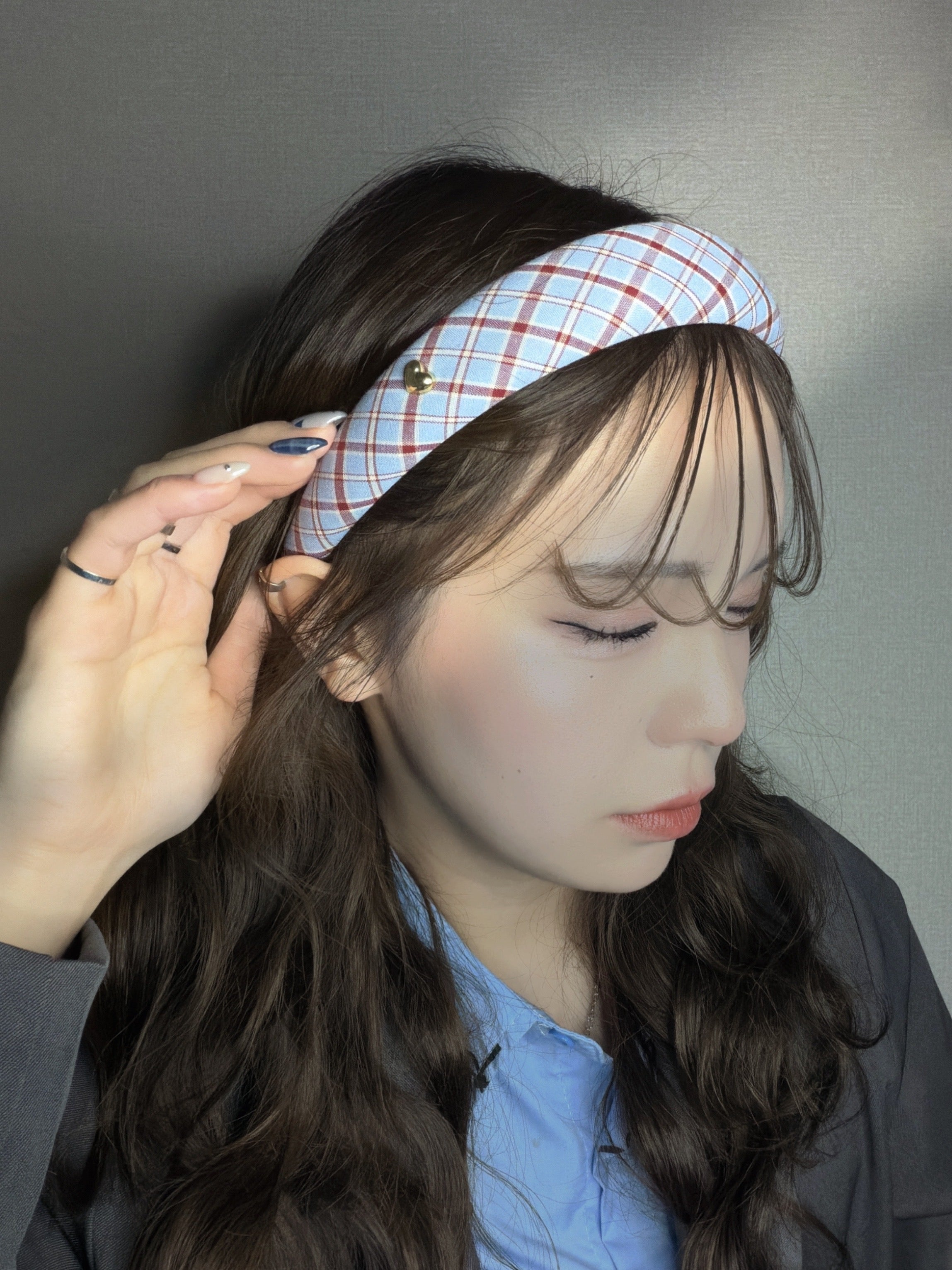 チェックストライプカチューシャ– THEO accessory collection –