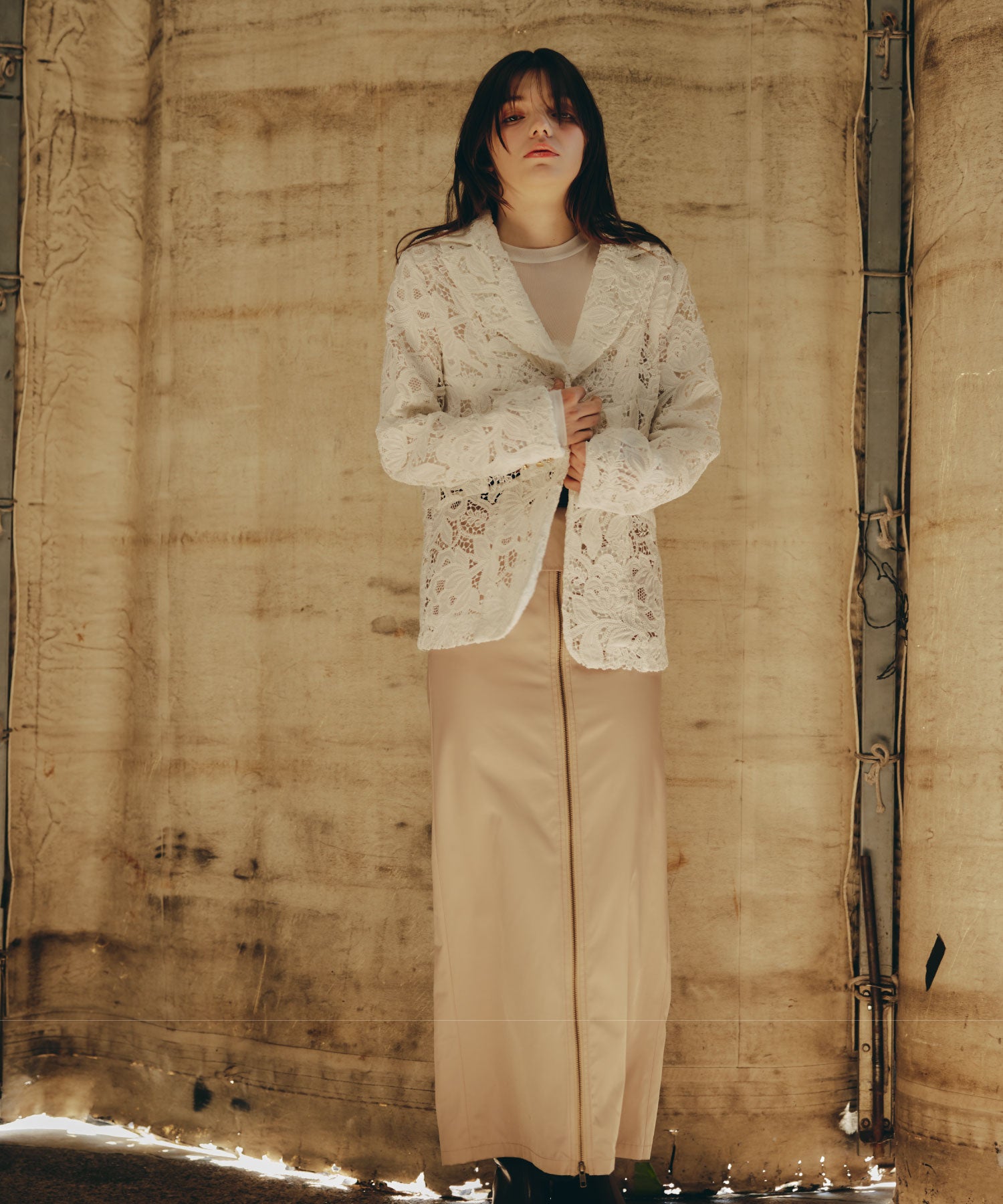 Pleat Shift Skirt/プリーツシフトスカート