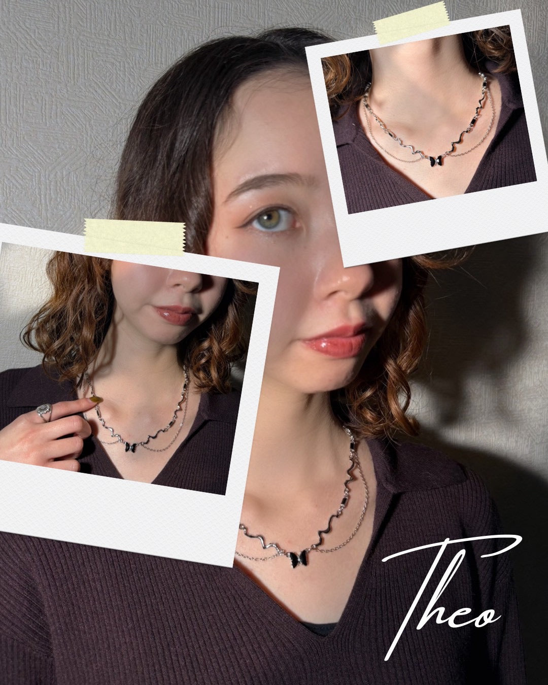 ブラックバタフライネックレス– THEO accessory collection –