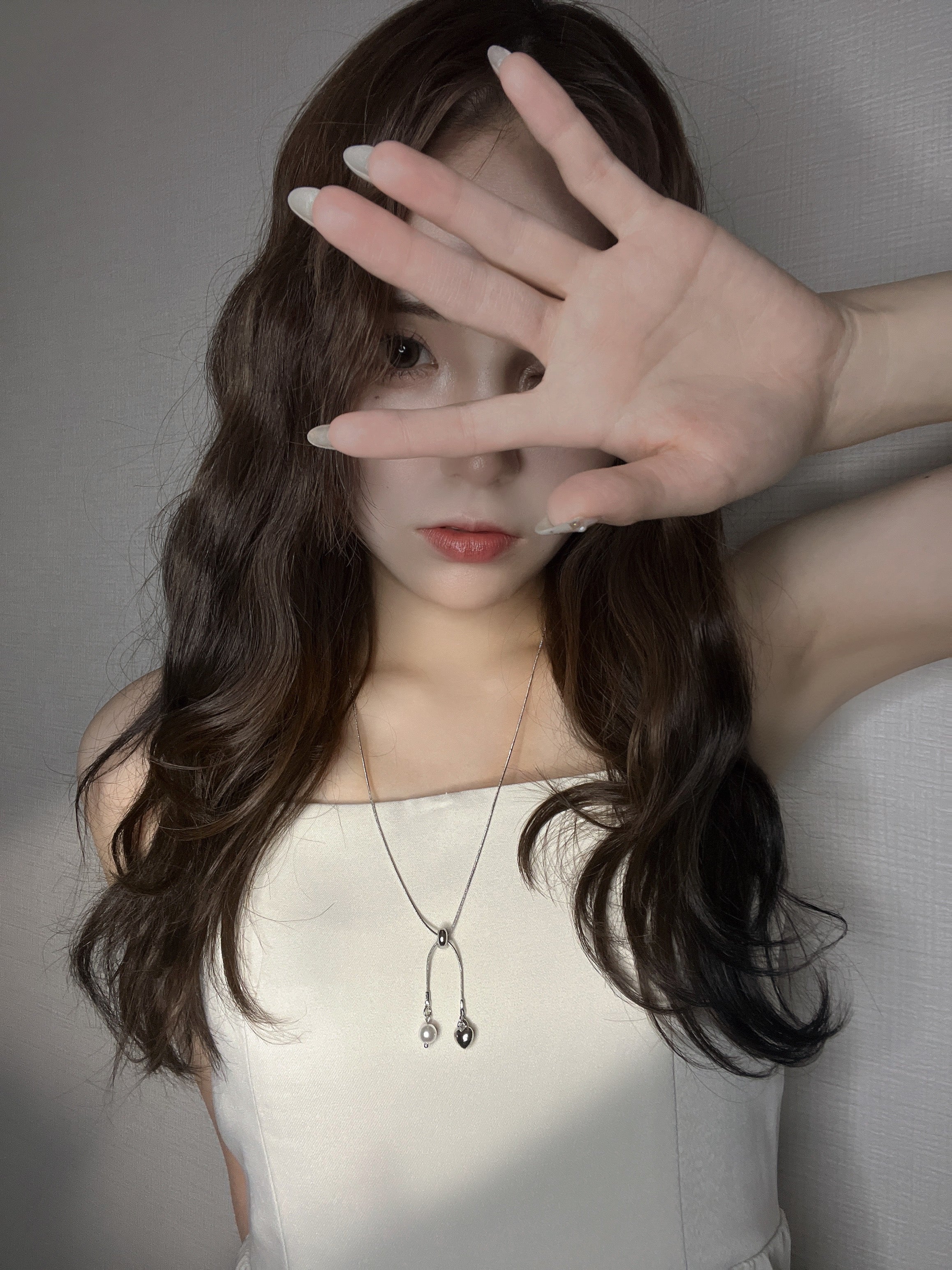 ハート&パール・クロスネックレス