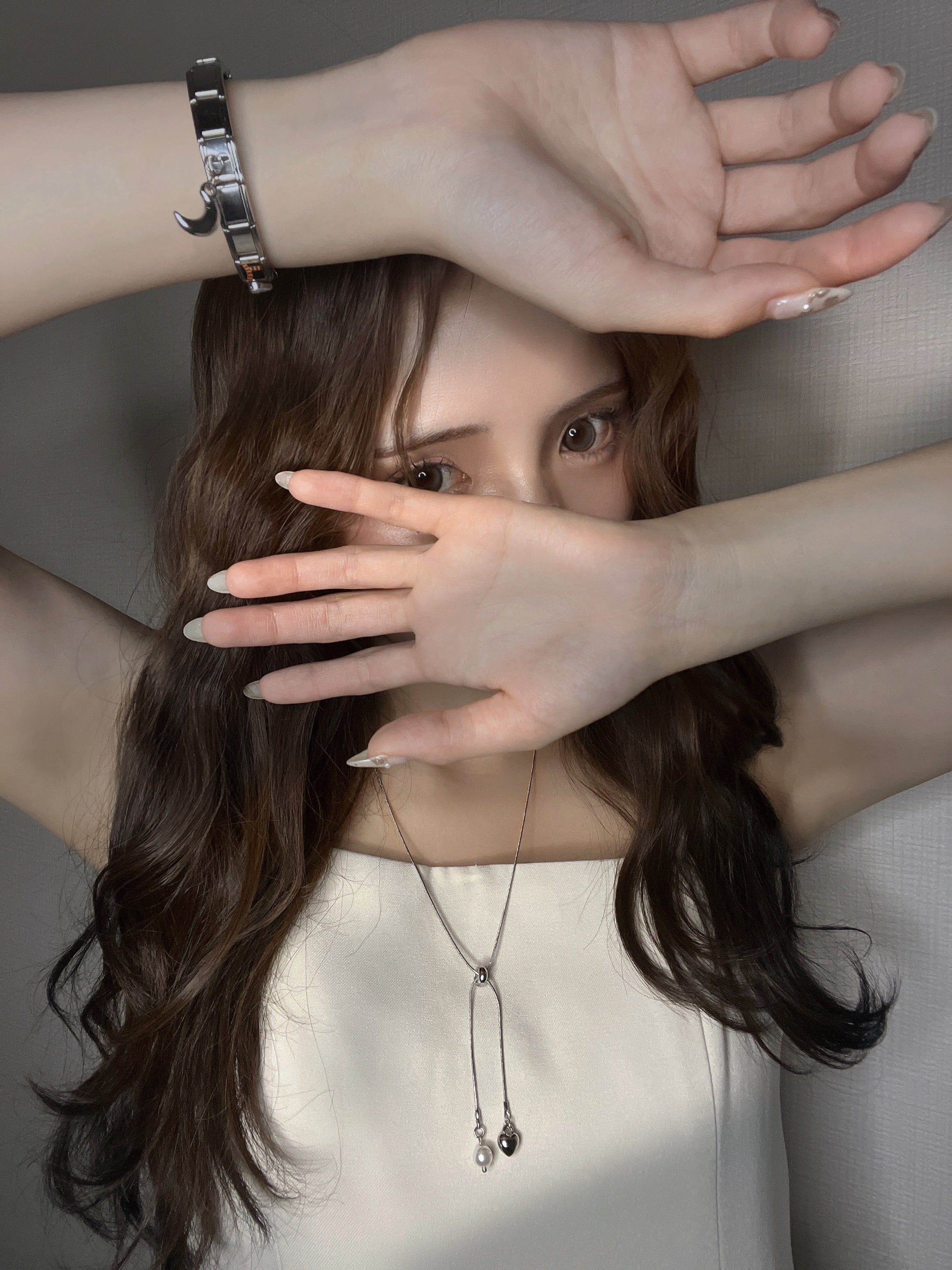 ハート&パール・クロスネックレス