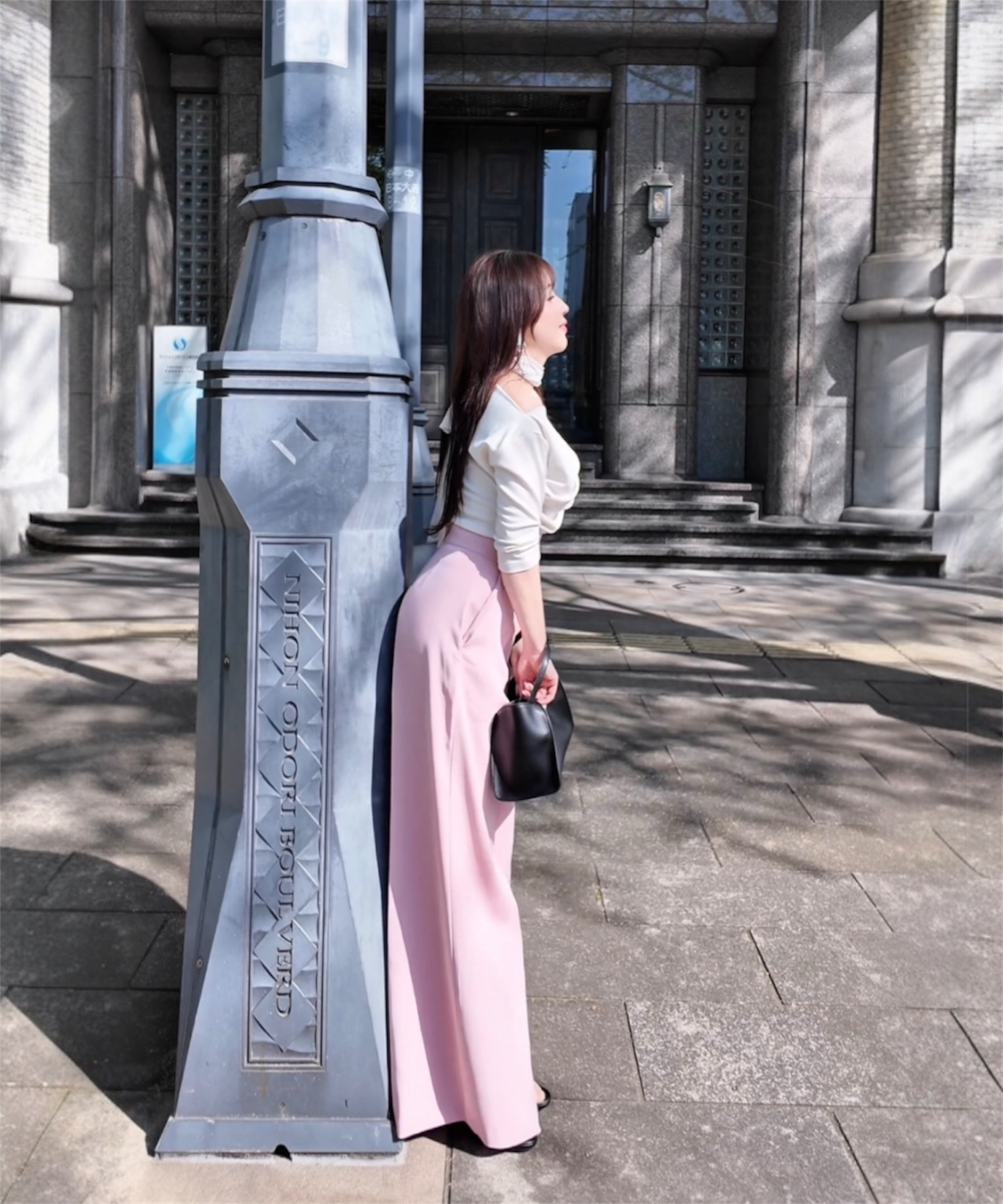 ハイウエストワイドパンツ <3サイズ展開> *美シルエット設計