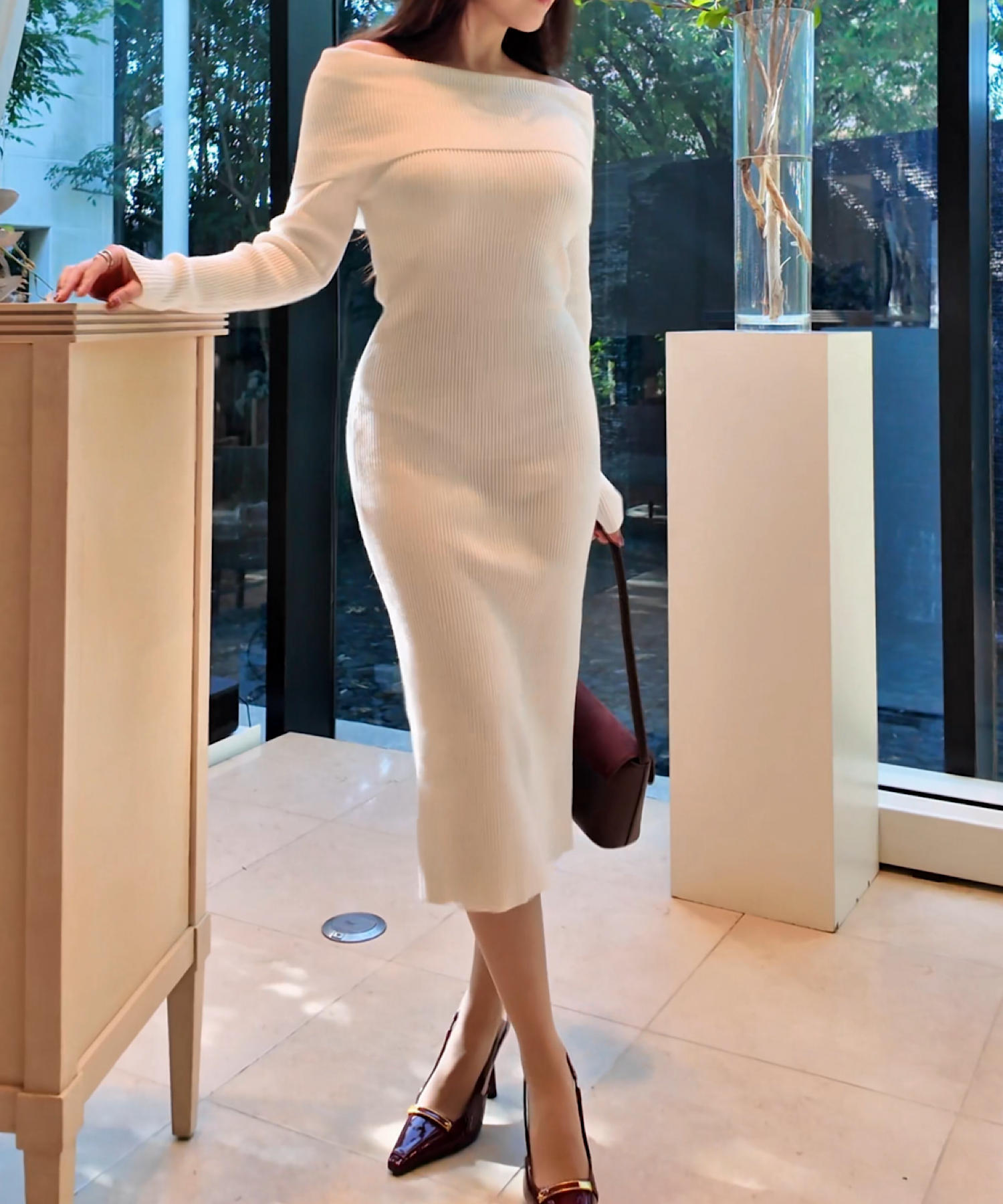 【予約商品】オフショルダーニットワンピ/ *人気商品の為お一人様1点のみ