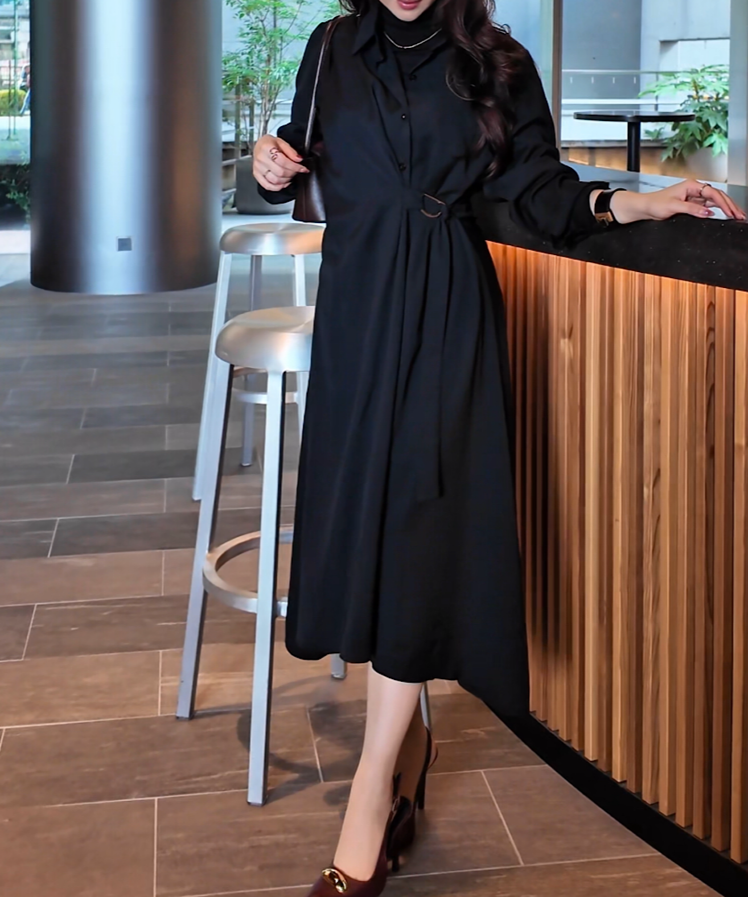 【予約商品】ウェストベルトシャツワンピース/ 様々シーン大活躍アイテム!