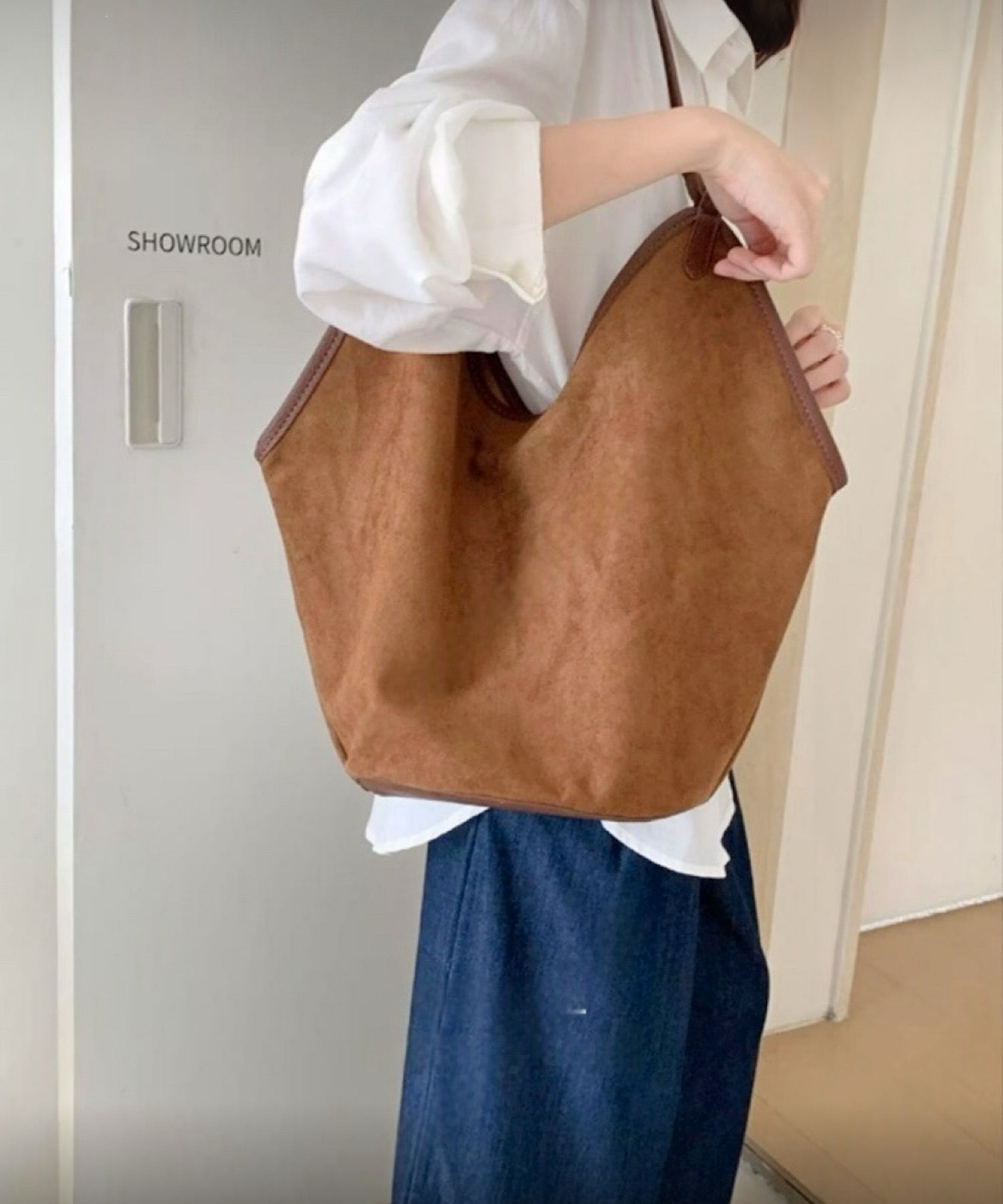 スウェードトートバッグ(インナーバッグ付)