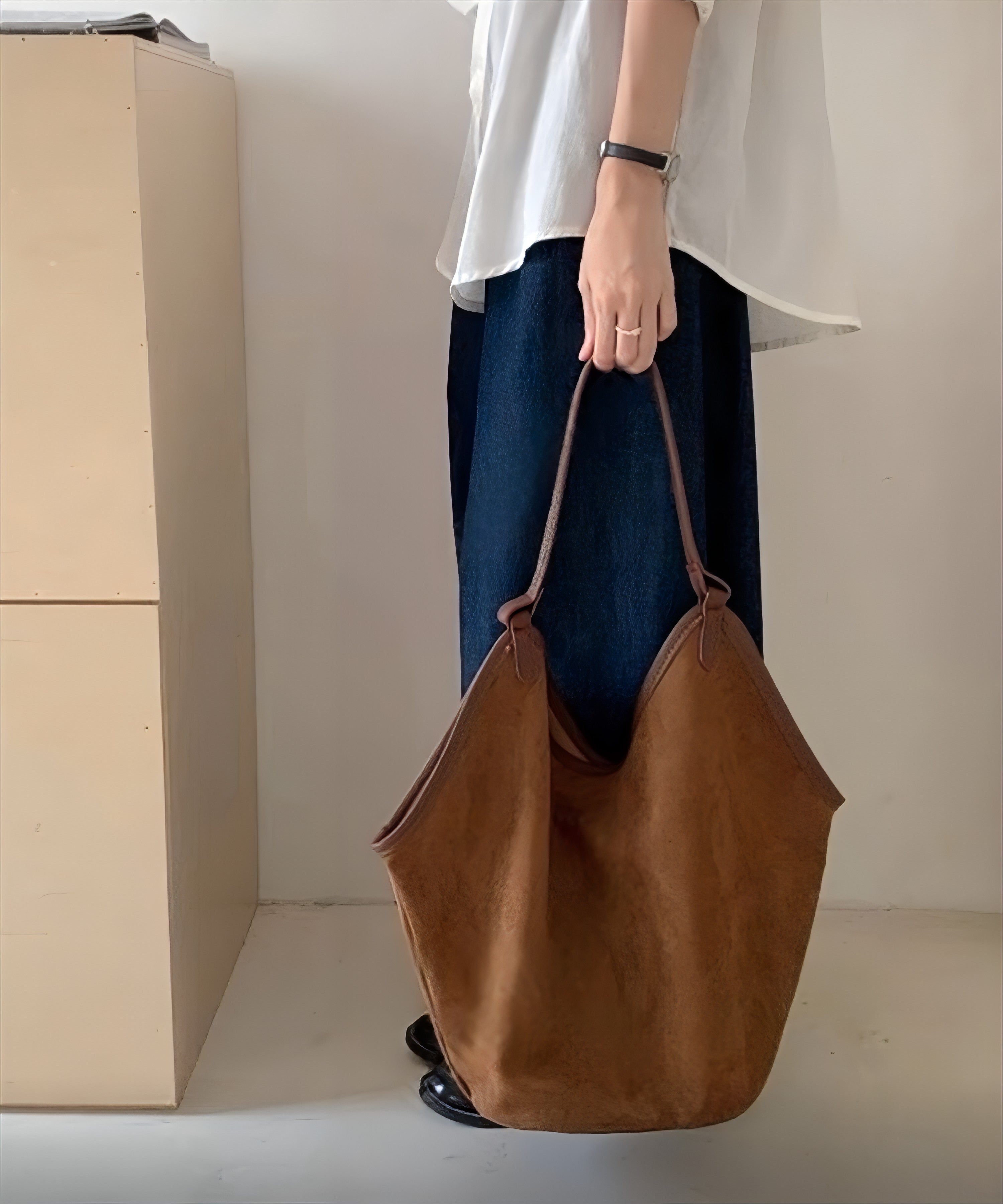 スウェードトートバッグ(インナーバッグ付)