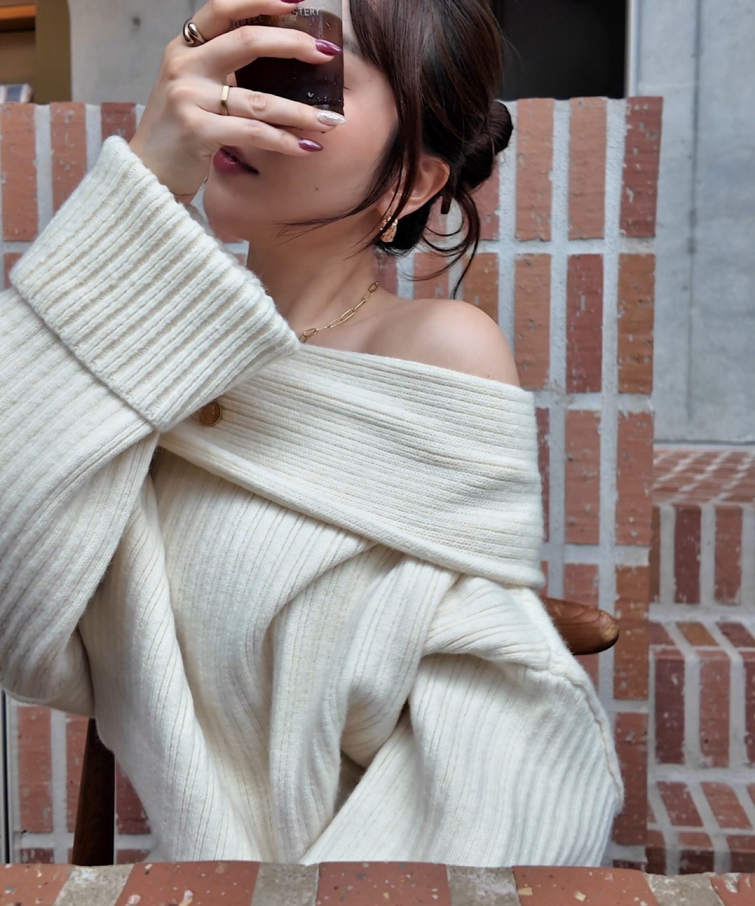 【一部予約商品】オフショルオーバートップス&パンツセット