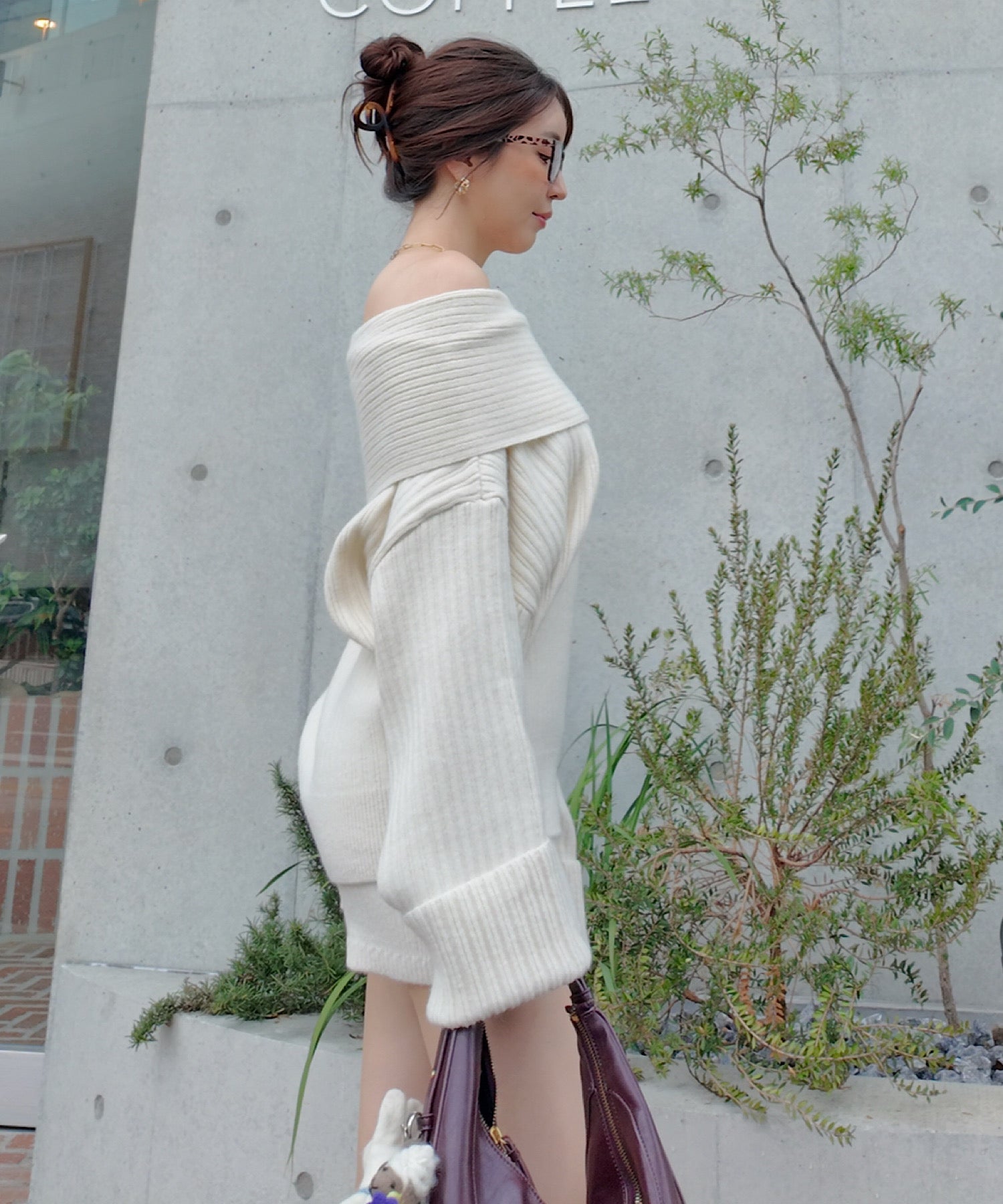 【一部予約商品】オフショルオーバートップス&パンツセット