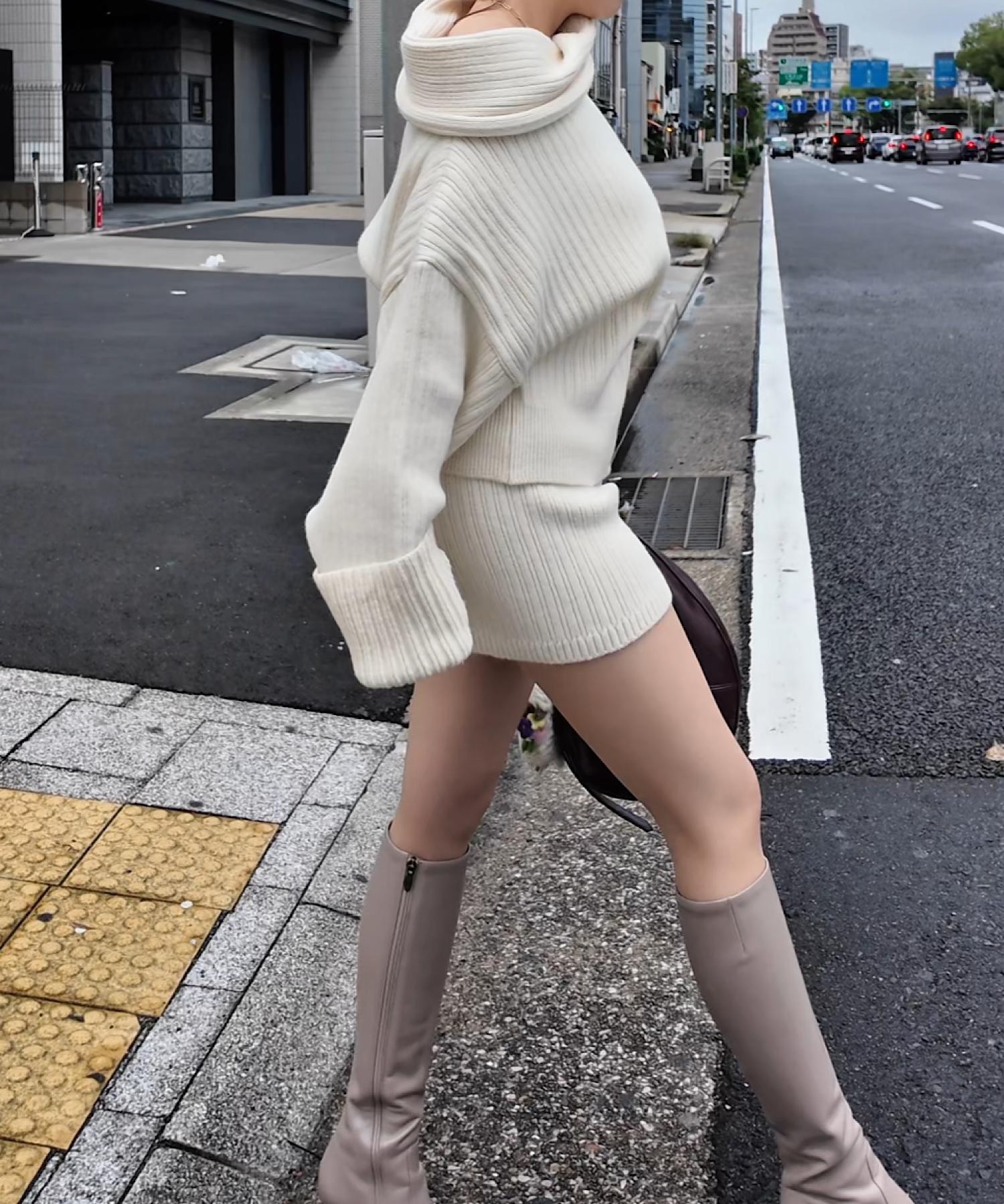 オフショルオーバートップス&パンツセット