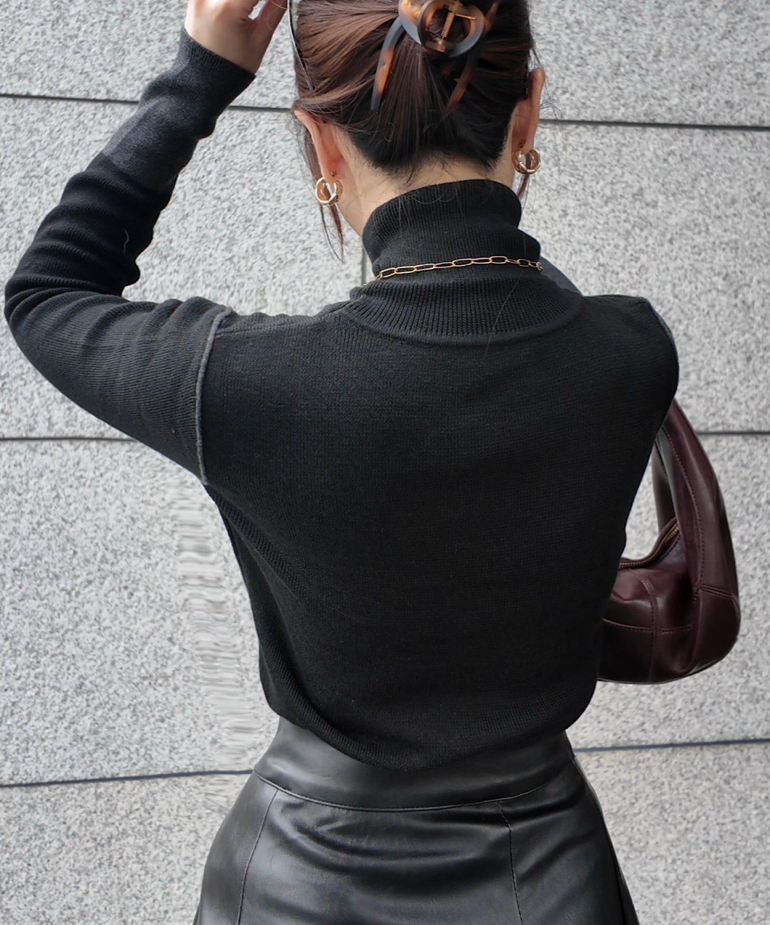 ウールポイント配色タートルネックニット【公式限定】